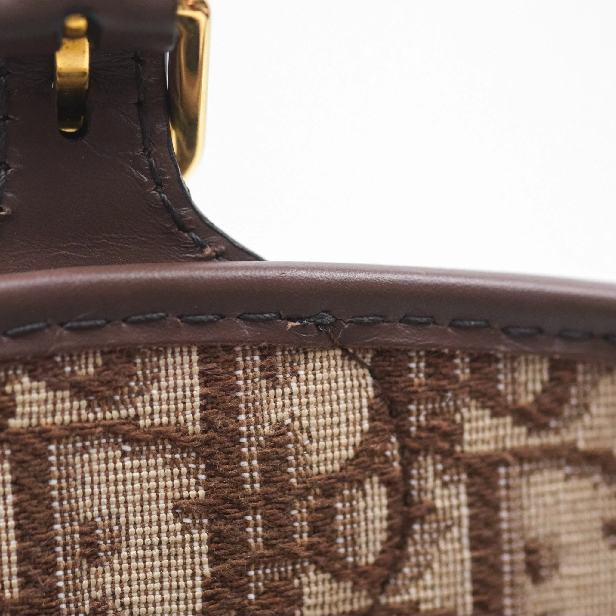 Dior Medium Bobby Bag Brown Oblique Jacquard Canvas Gold Hardware