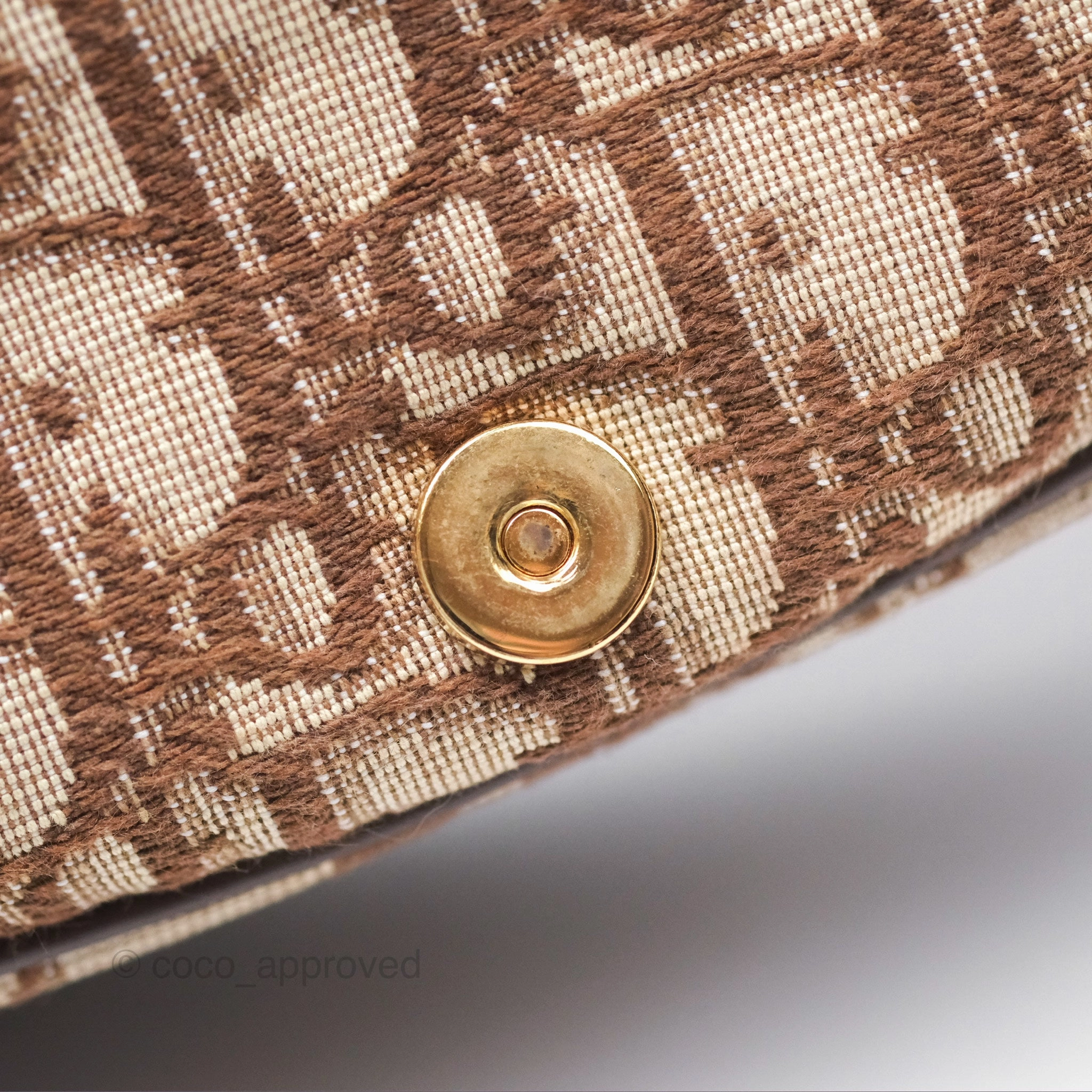 Dior Medium Bobby Bag Brown Oblique Jacquard Canvas Gold Hardware