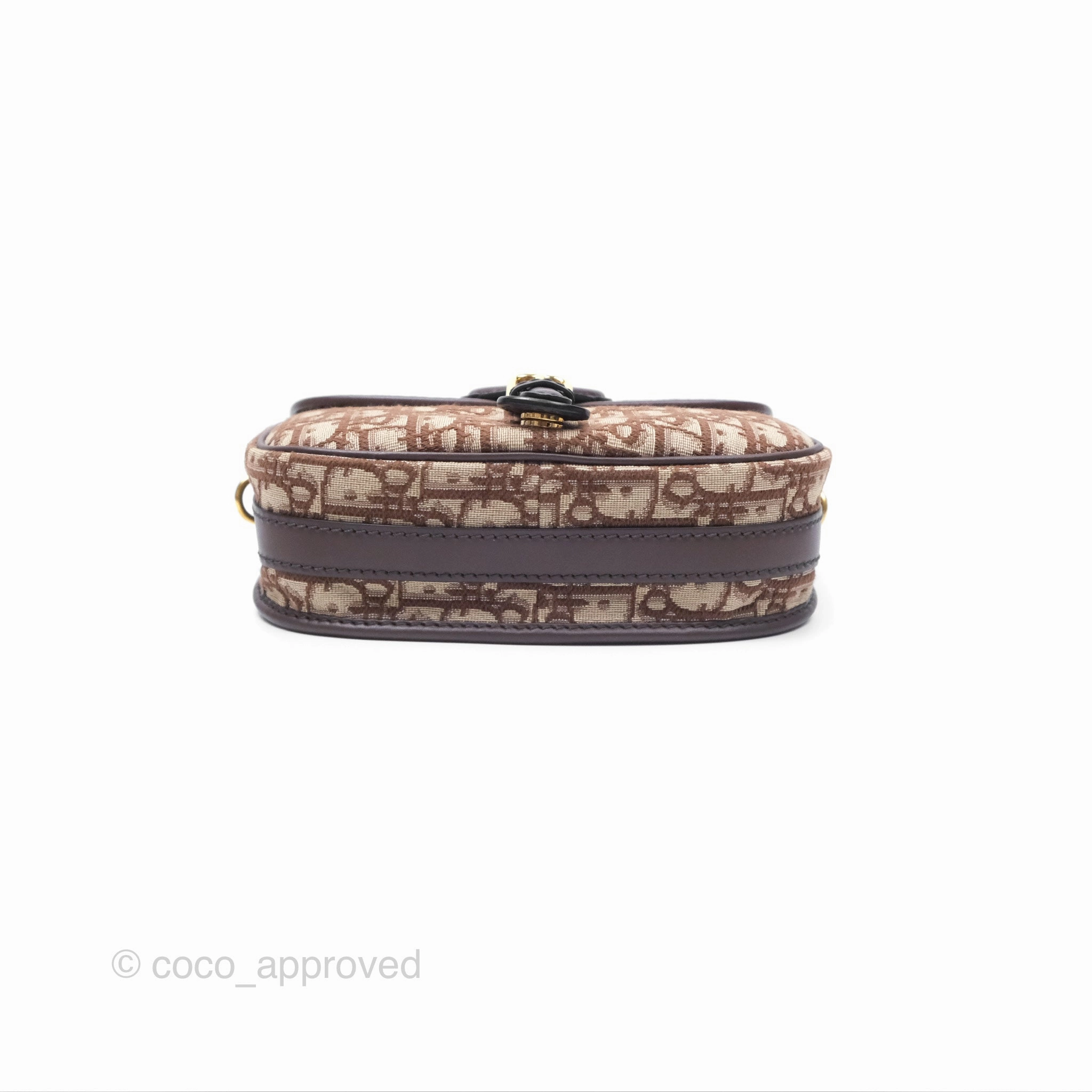 Dior Medium Bobby Bag Brown Oblique Jacquard Canvas Gold Hardware