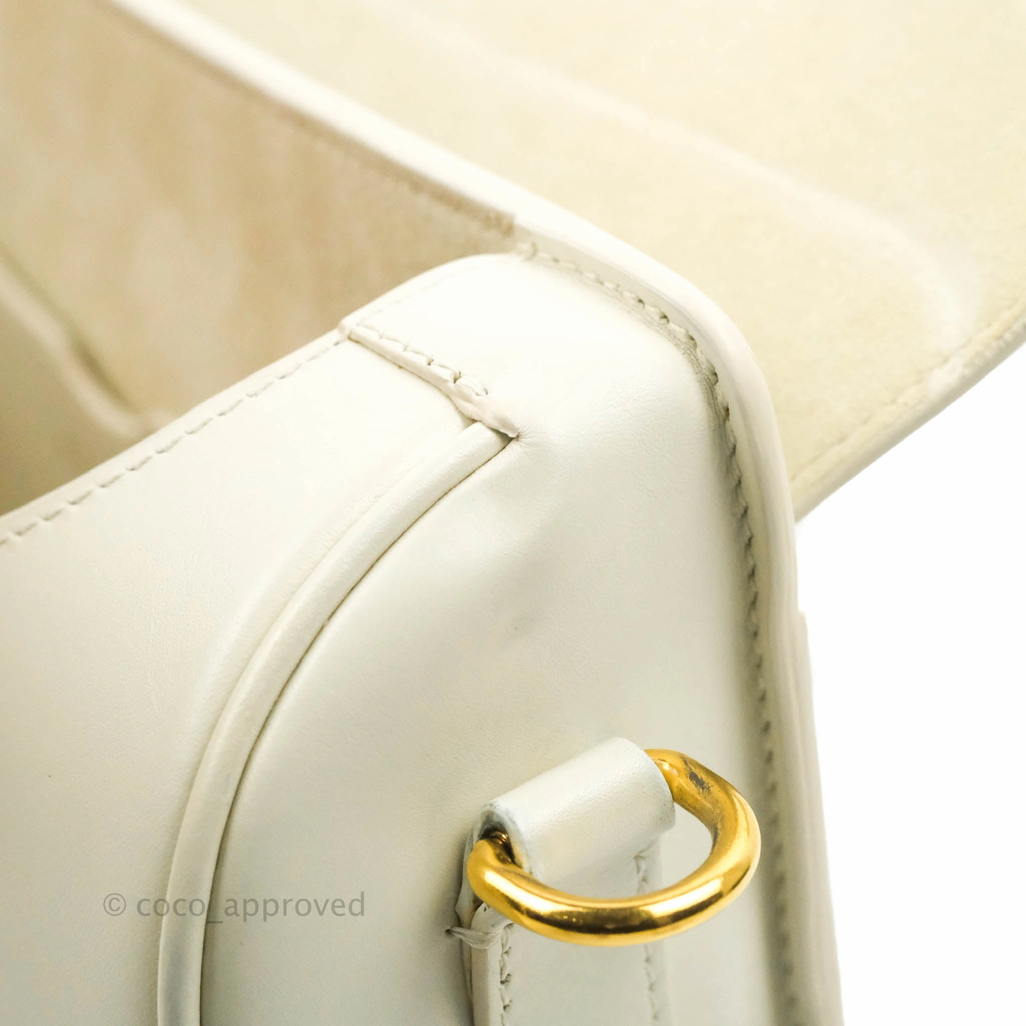 Dior Medium Bobby Bag Off White Calfskin Gold Hardware