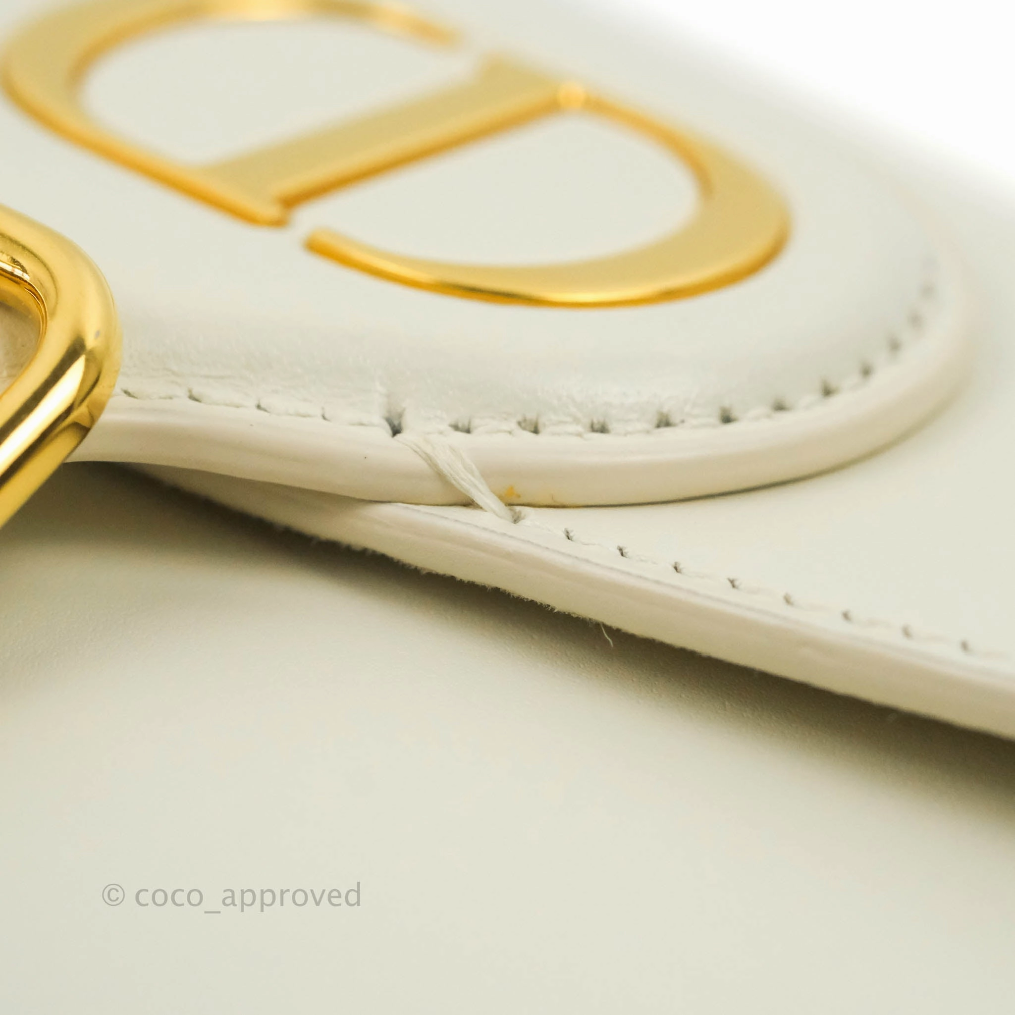 Dior Medium Bobby Bag Off White Calfskin Gold Hardware