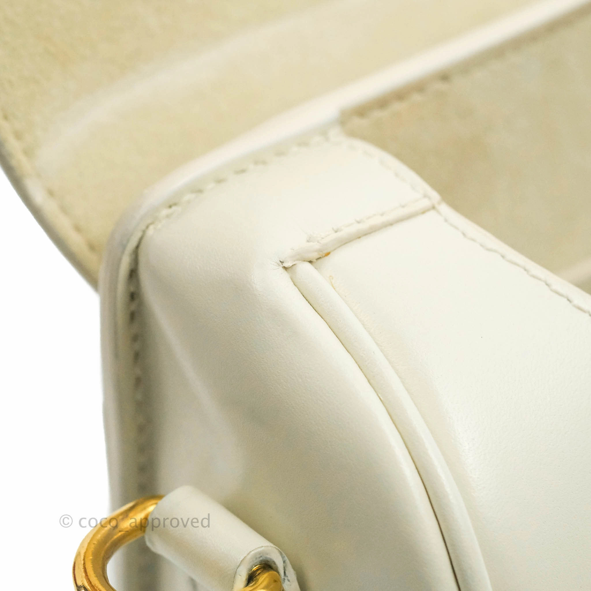 Dior Medium Bobby Bag Off White Calfskin Gold Hardware