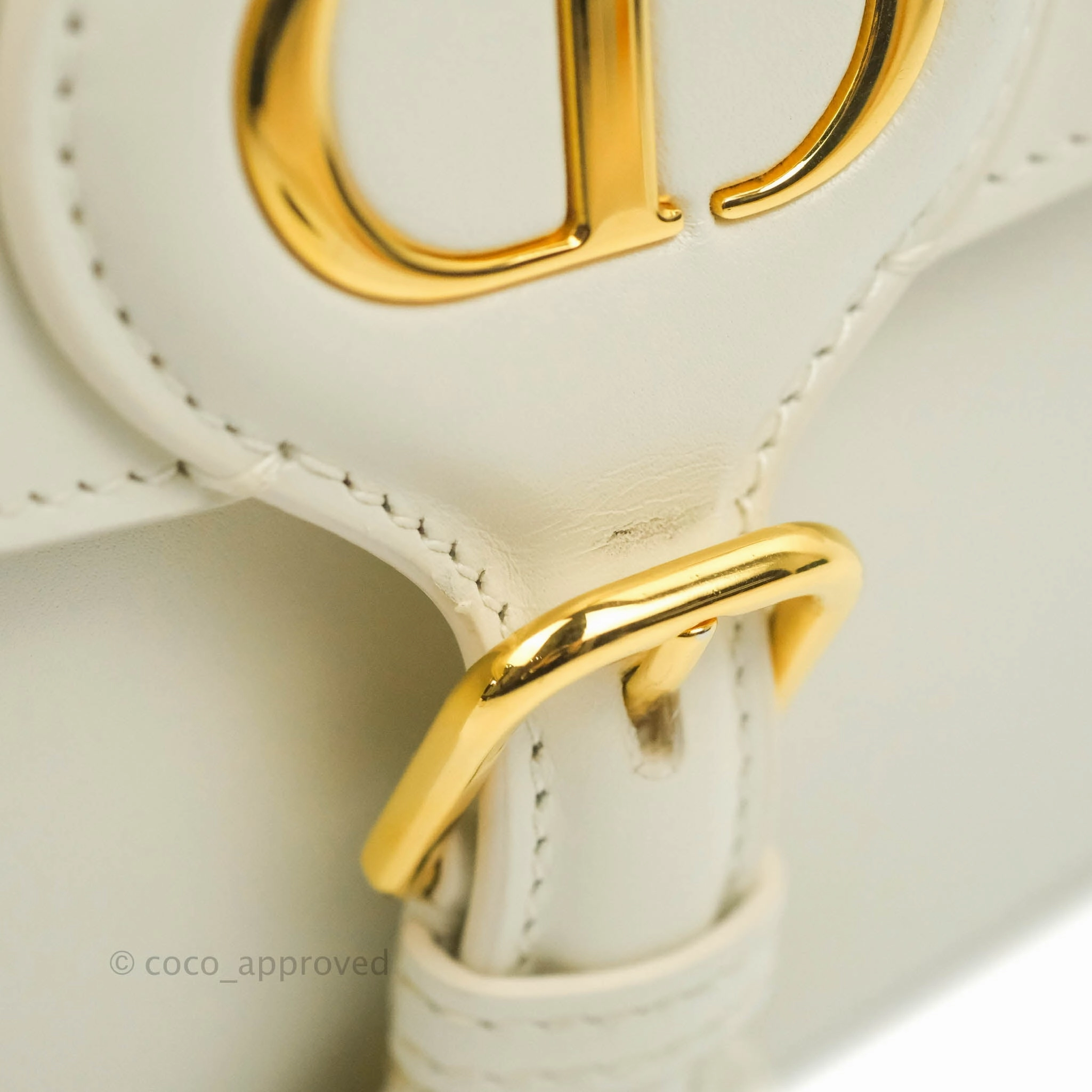 Dior Medium Bobby Bag Off White Calfskin Gold Hardware