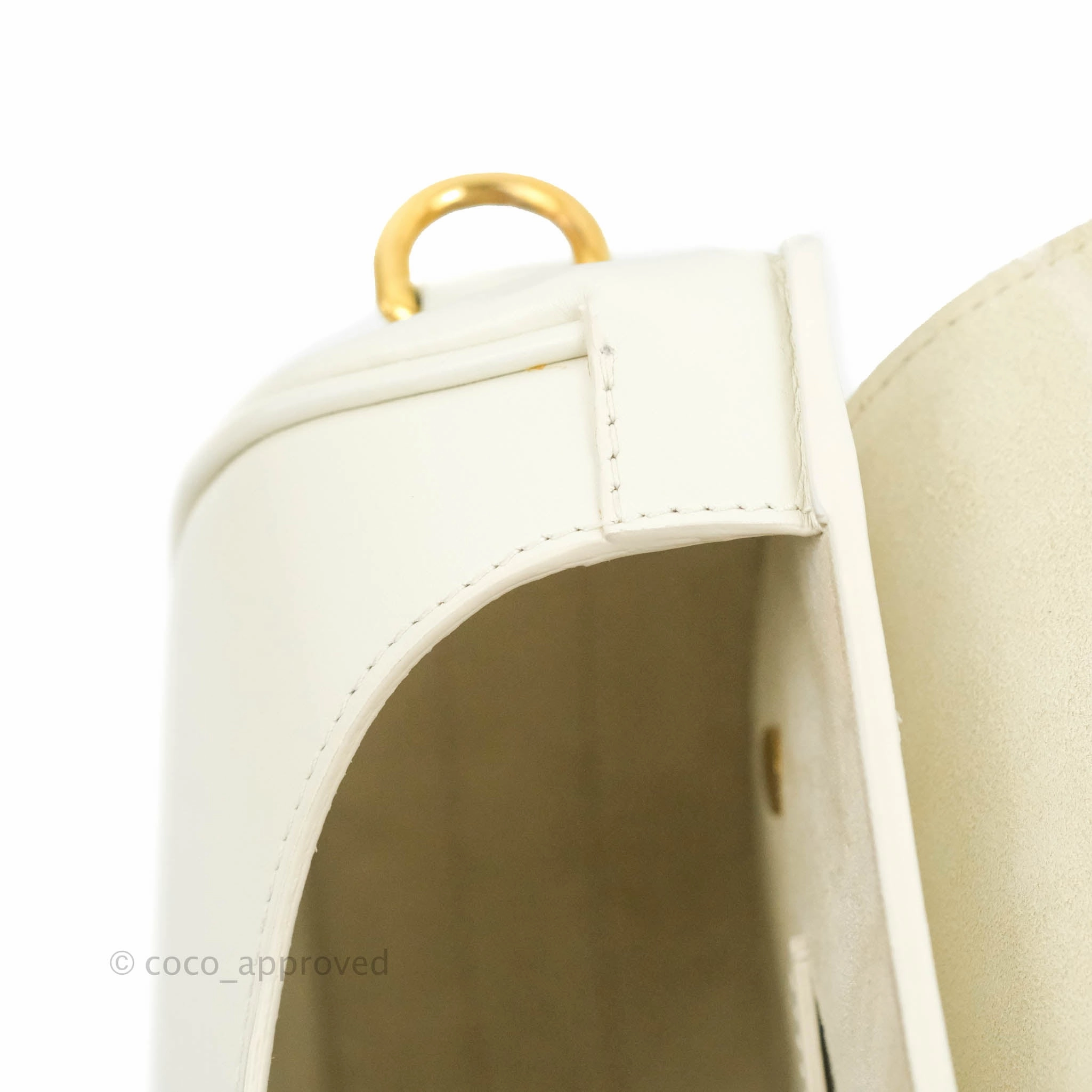 Dior Medium Bobby Bag Off White Calfskin Gold Hardware