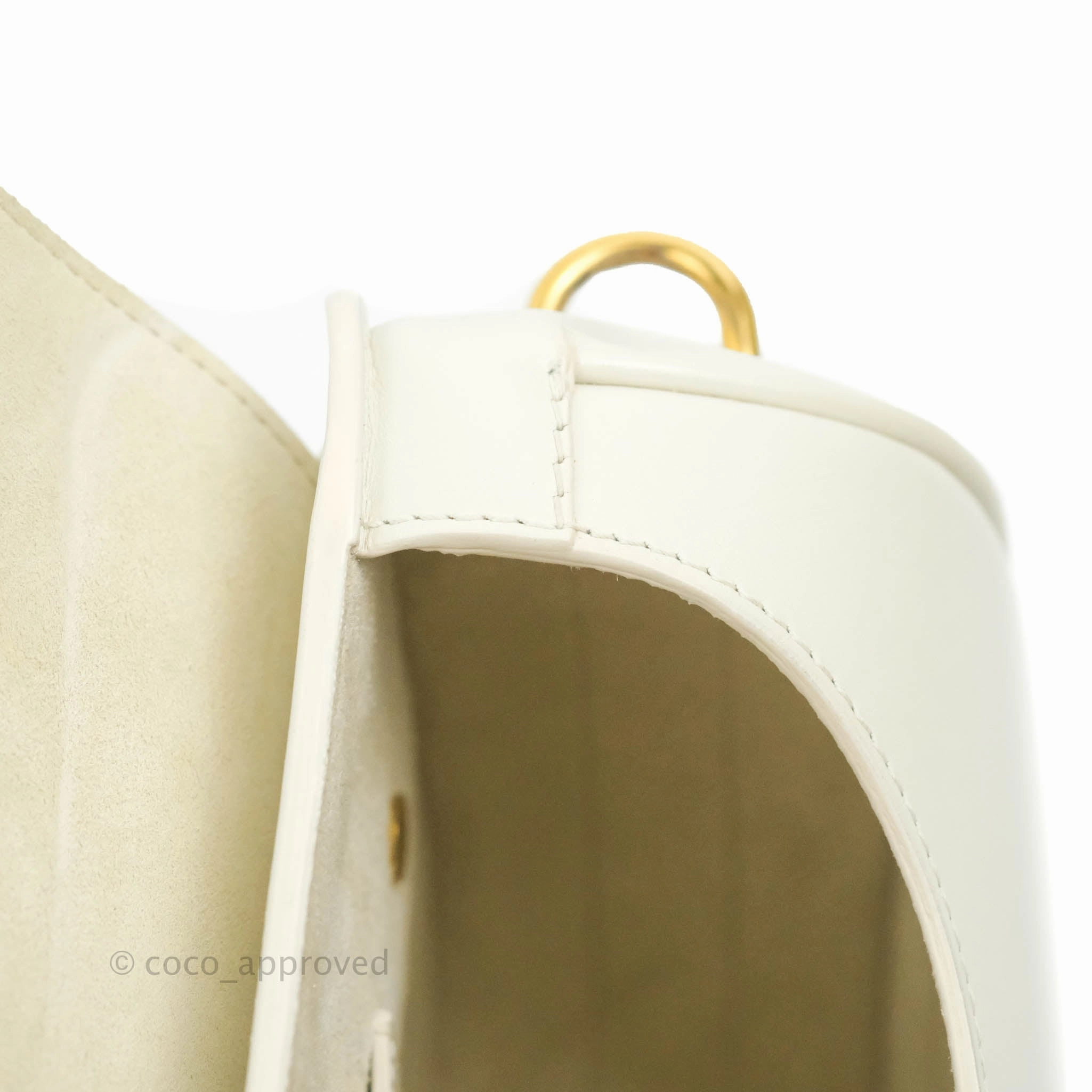 Dior Medium Bobby Bag Off White Calfskin Gold Hardware