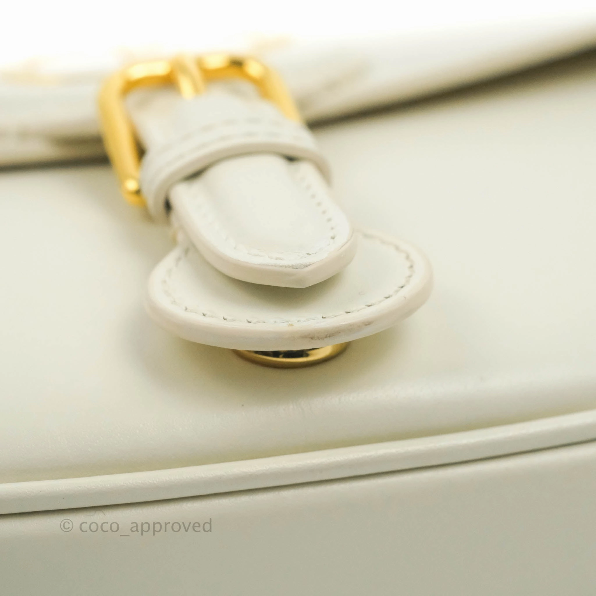 Dior Medium Bobby Bag Off White Calfskin Gold Hardware