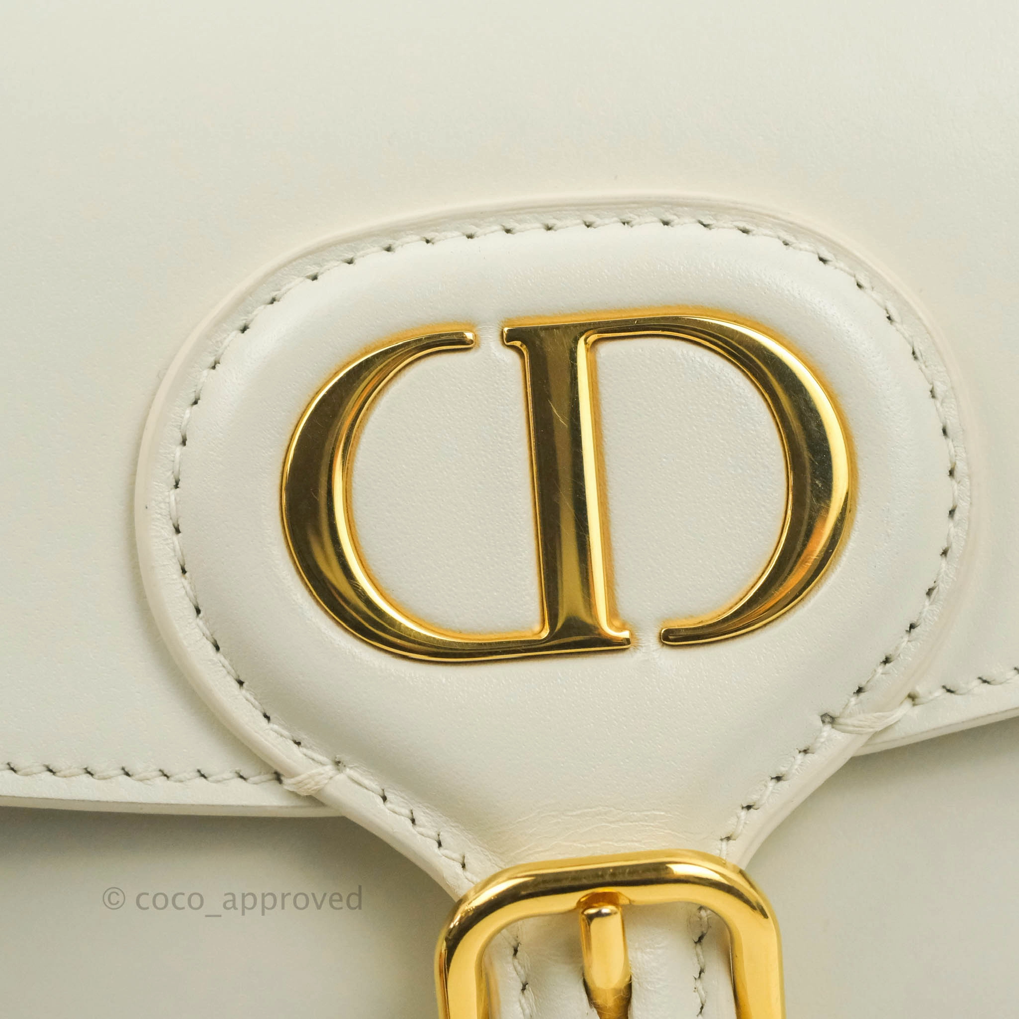 Dior Medium Bobby Bag Off White Calfskin Gold Hardware