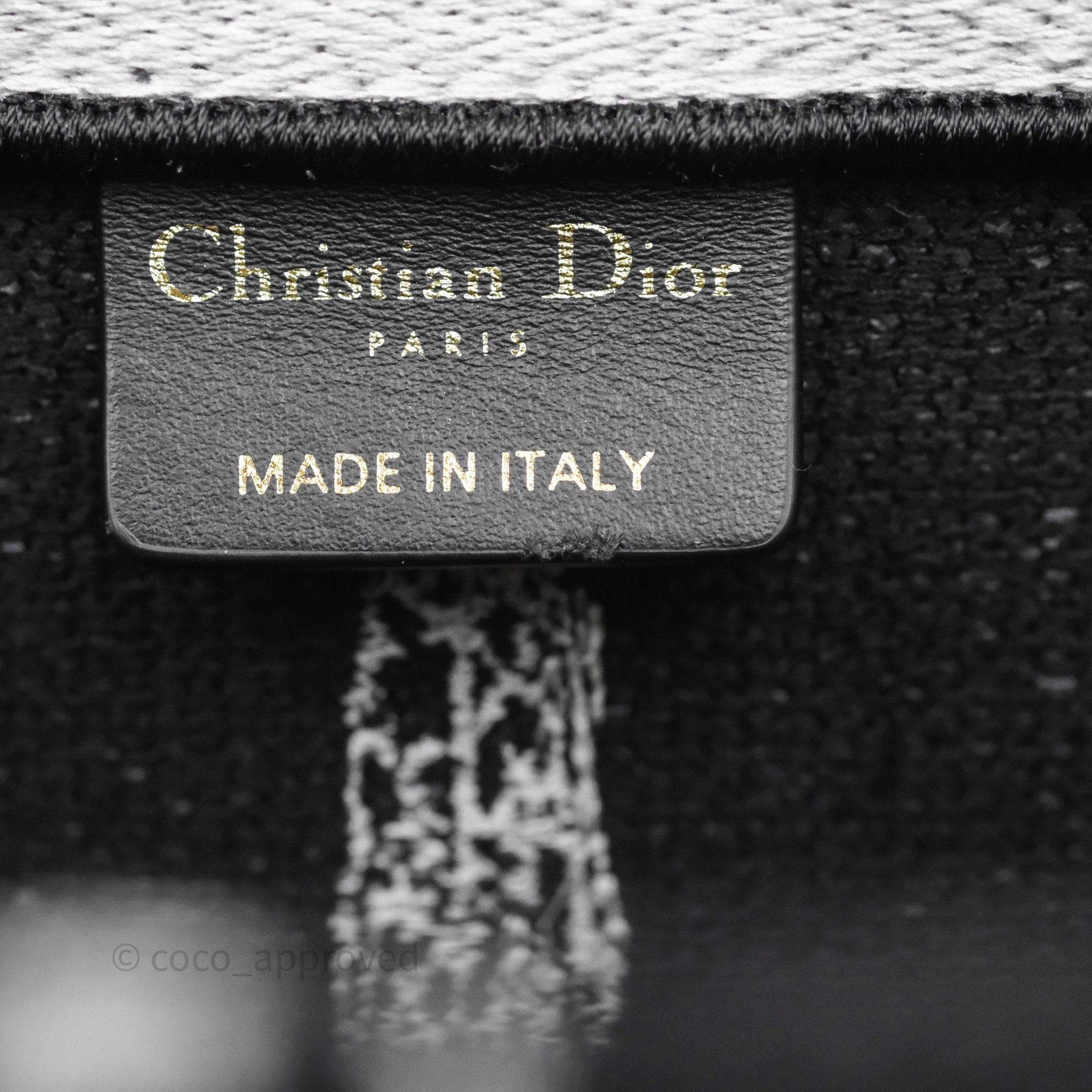 Dior Medium Book Tote Paris Embroidered Black White