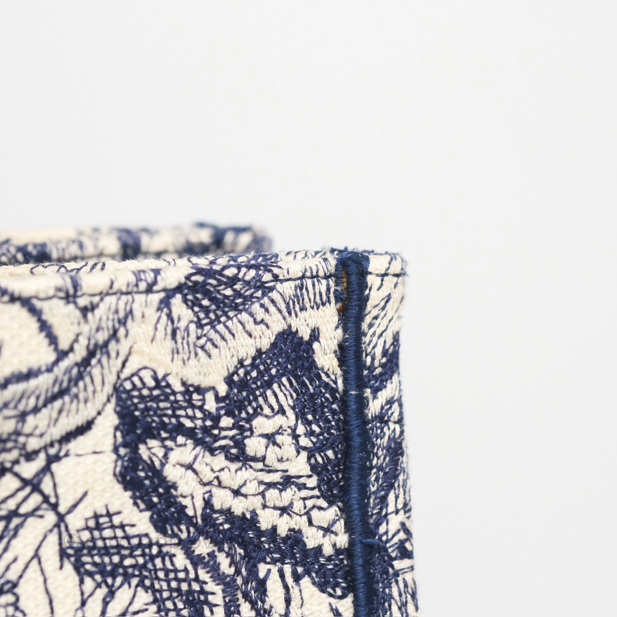 Dior Medium Book Tote White/Blue Toile De Jouy Embroidered Canvas
