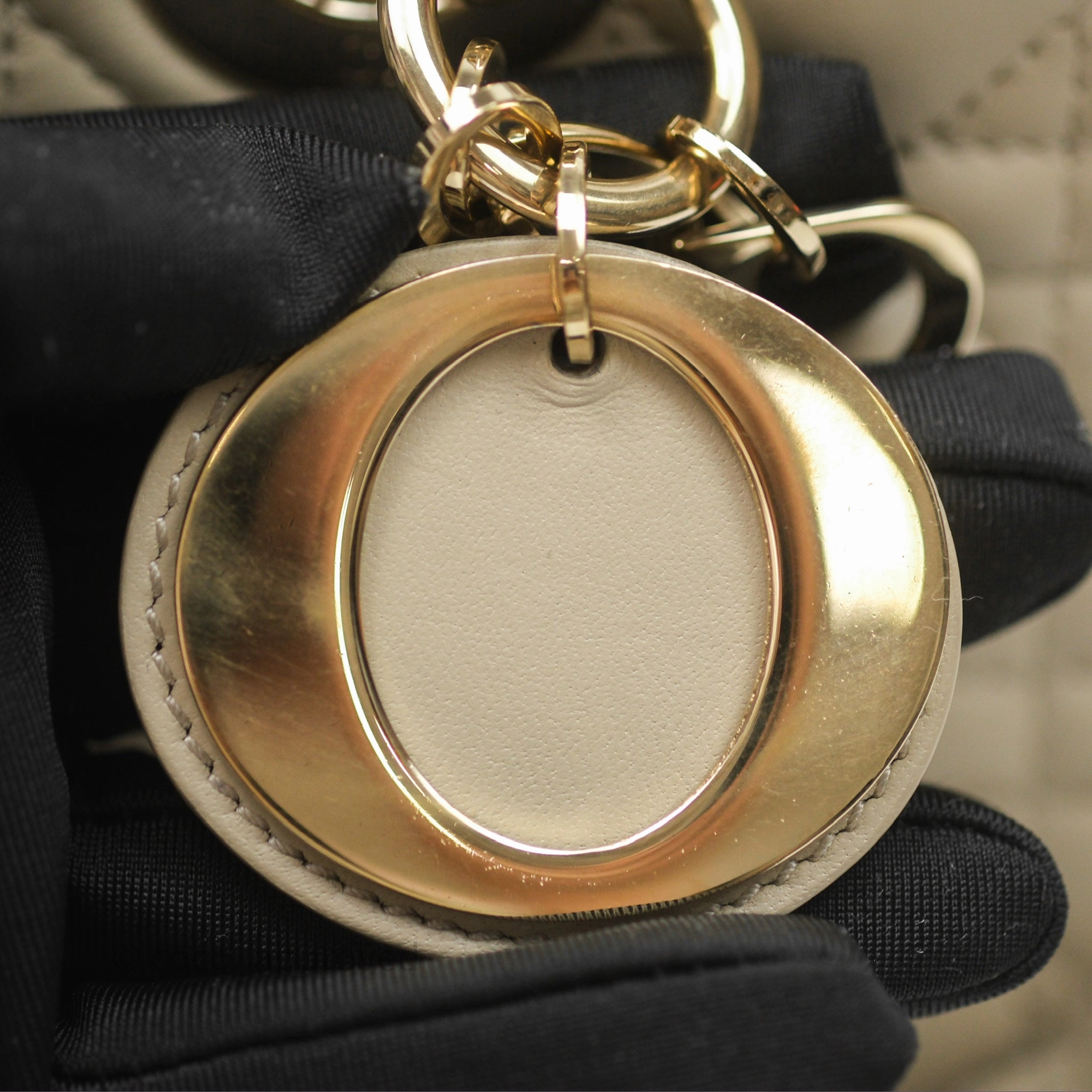Dior Medium Lady D-Joy Bag Sand Lambskin Cannage Gold Hardware