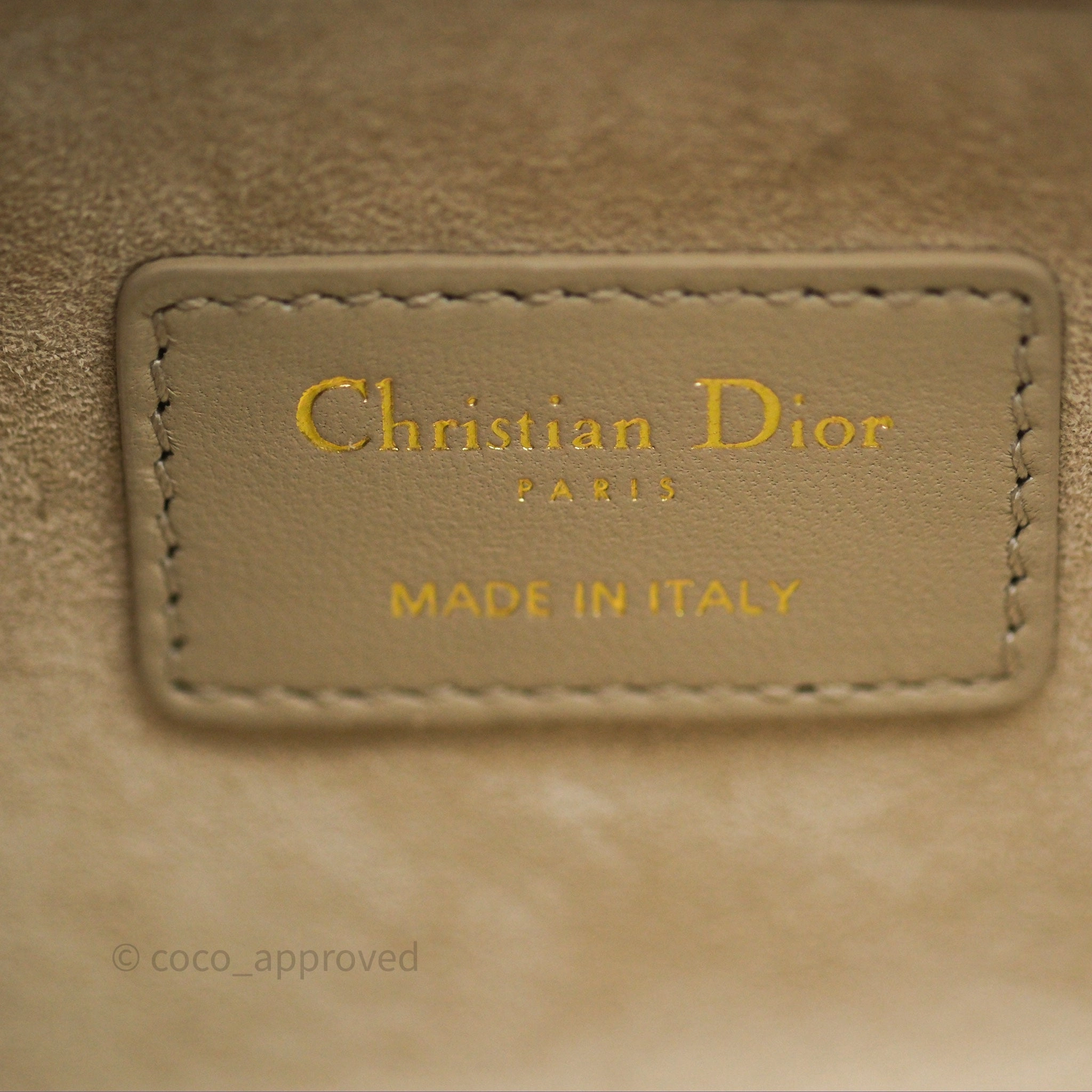 Dior Medium Lady D-Joy Bag Sand Lambskin Cannage Gold Hardware