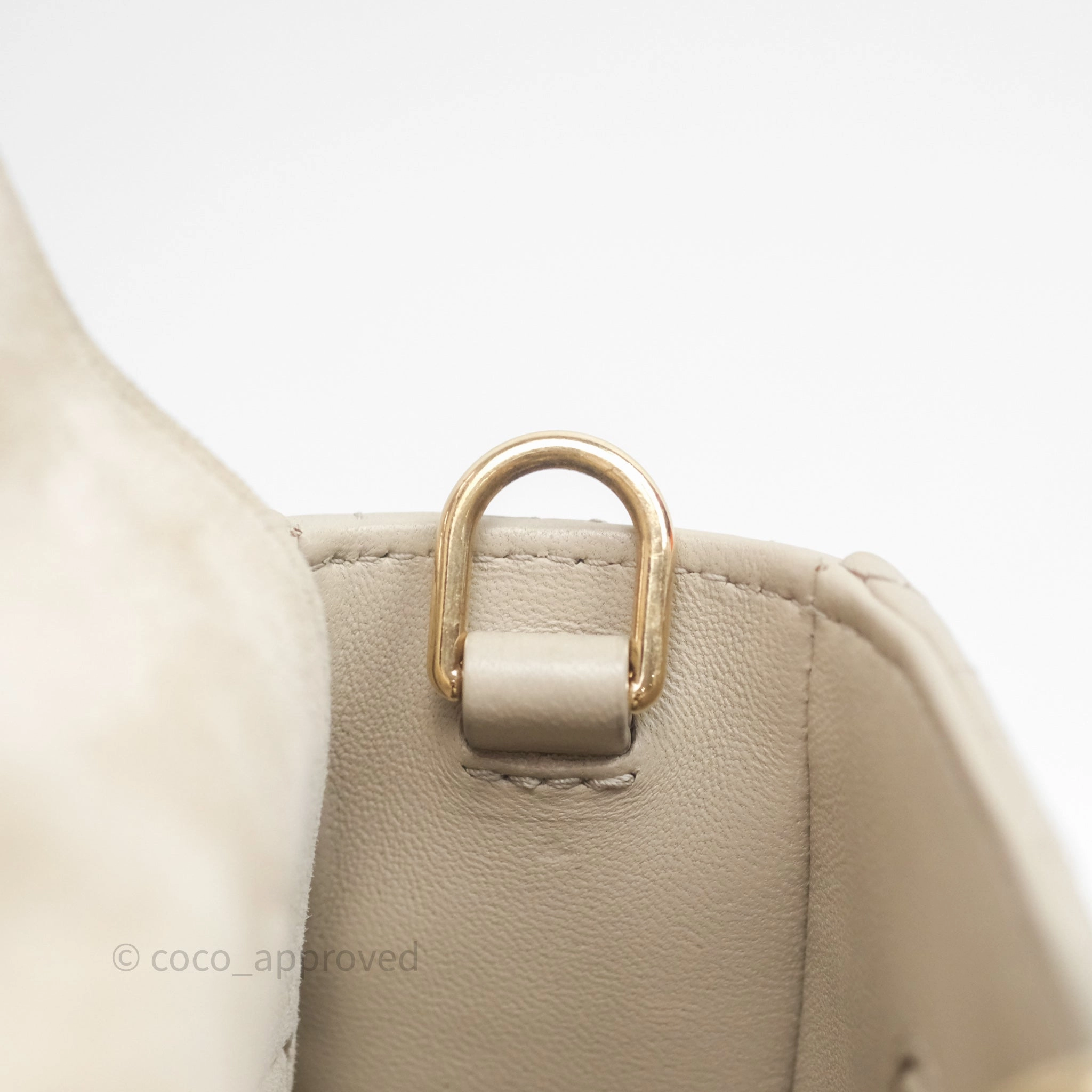 Dior Medium Lady D-Joy Bag Sand Lambskin Cannage Gold Hardware
