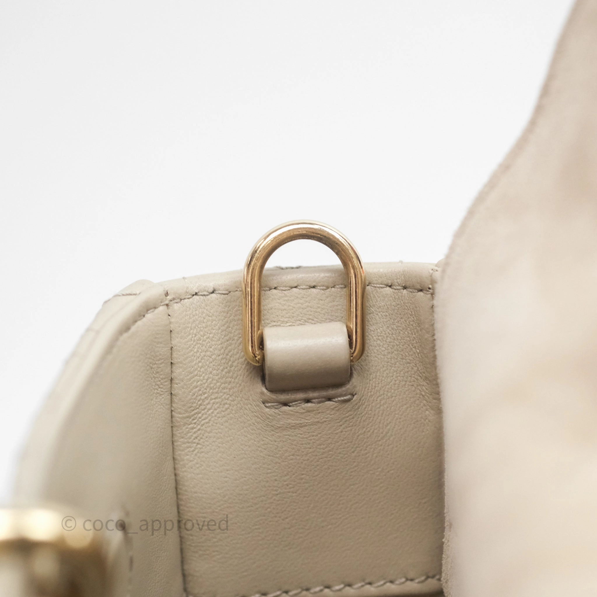 Dior Medium Lady D-Joy Bag Sand Lambskin Cannage Gold Hardware