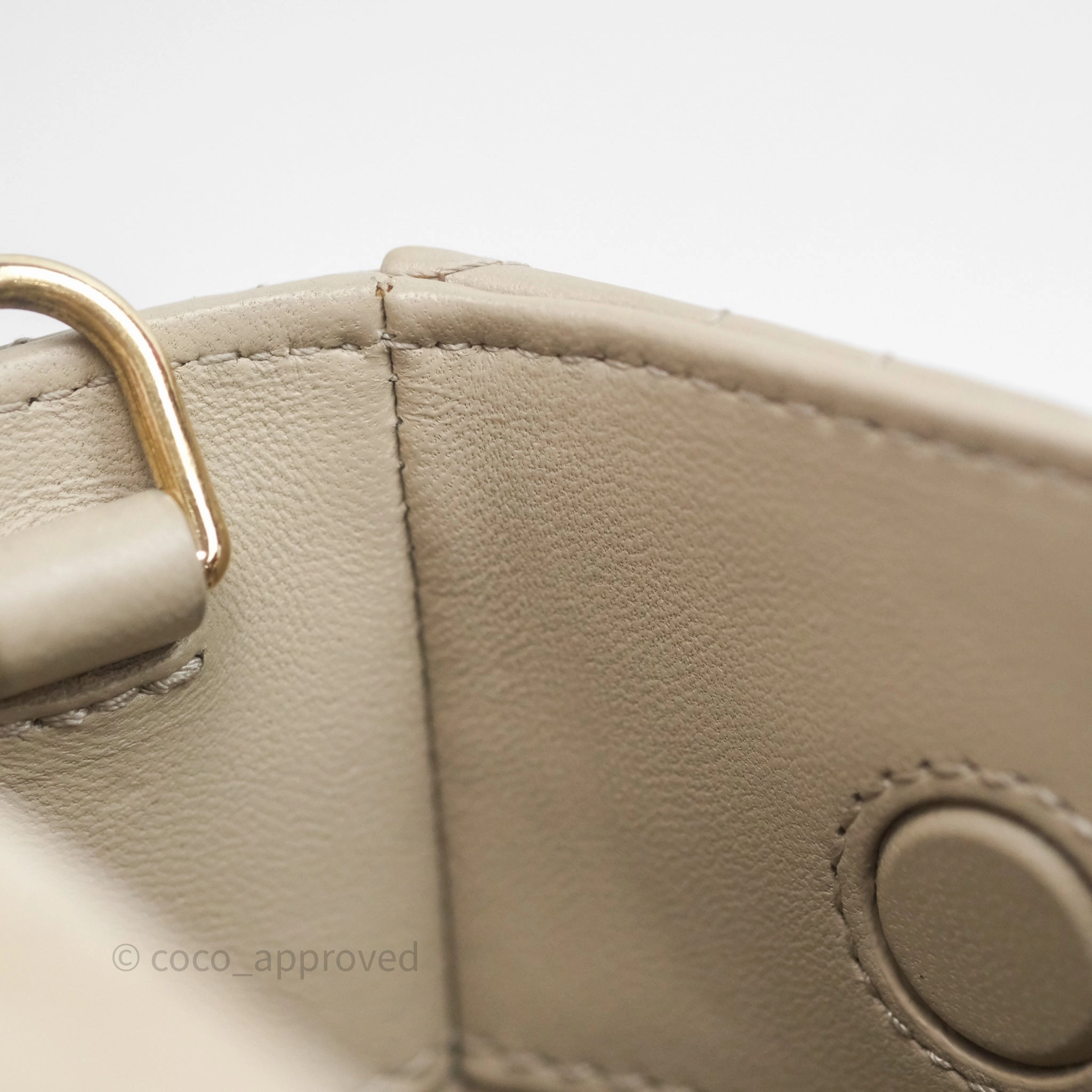 Dior Medium Lady D-Joy Bag Sand Lambskin Cannage Gold Hardware