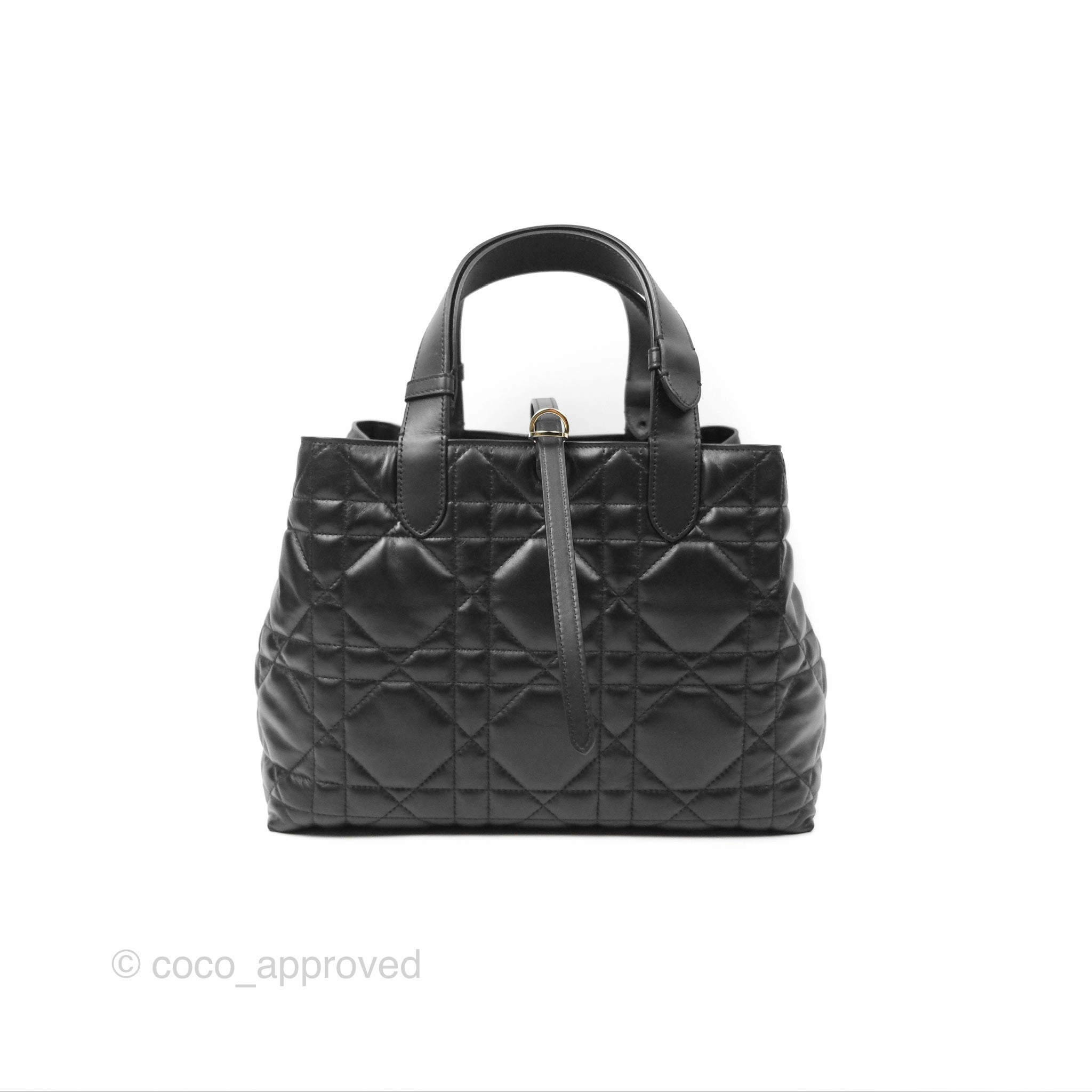 Dior Medium Toujours Bag Black Macrocannage Calfskin