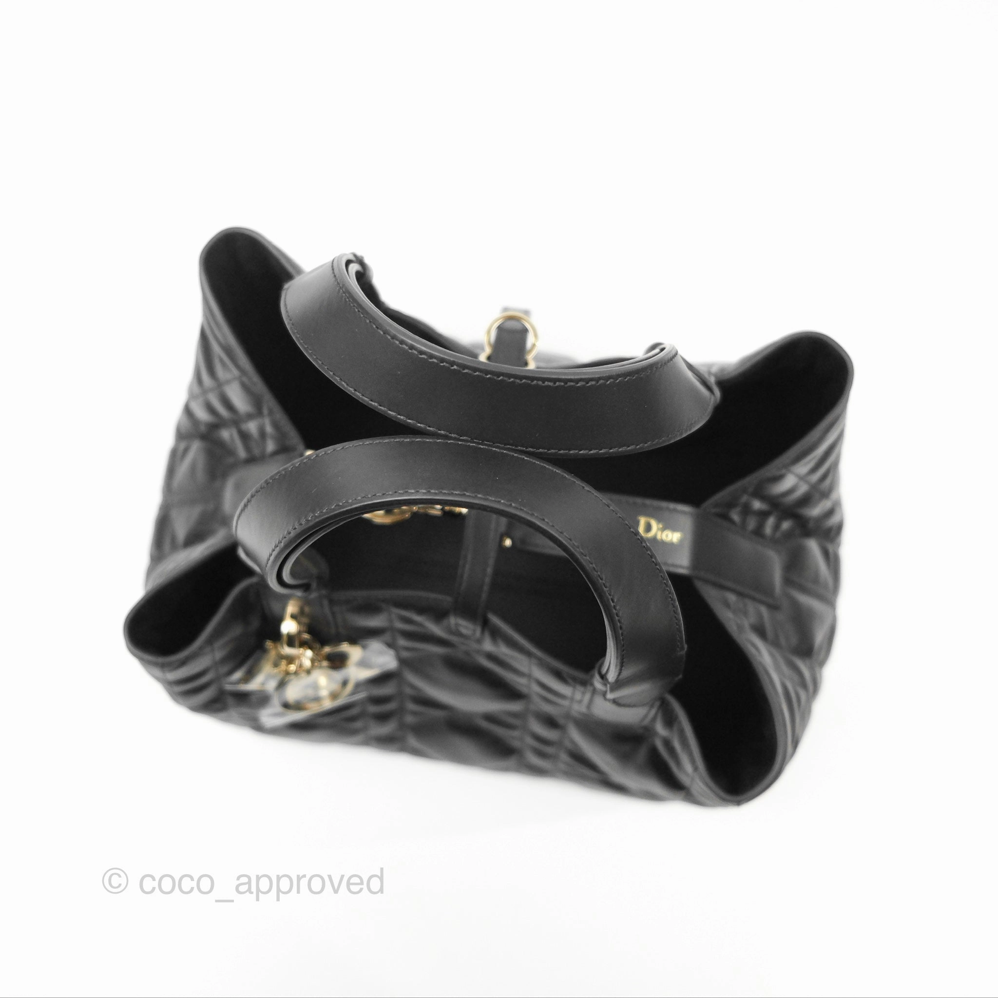 Dior Medium Toujours Bag Black Macrocannage Calfskin