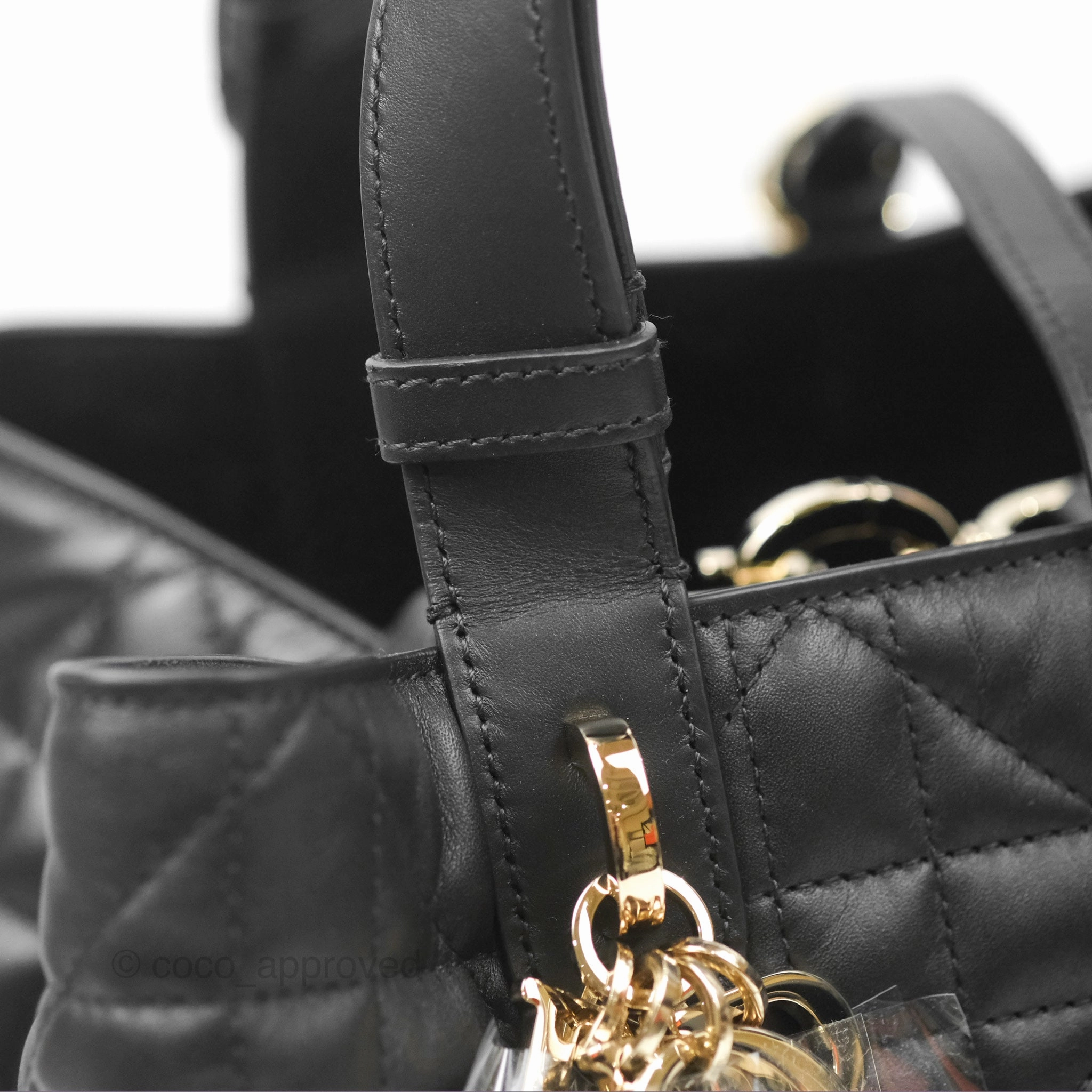 Dior Medium Toujours Bag Black Macrocannage Calfskin