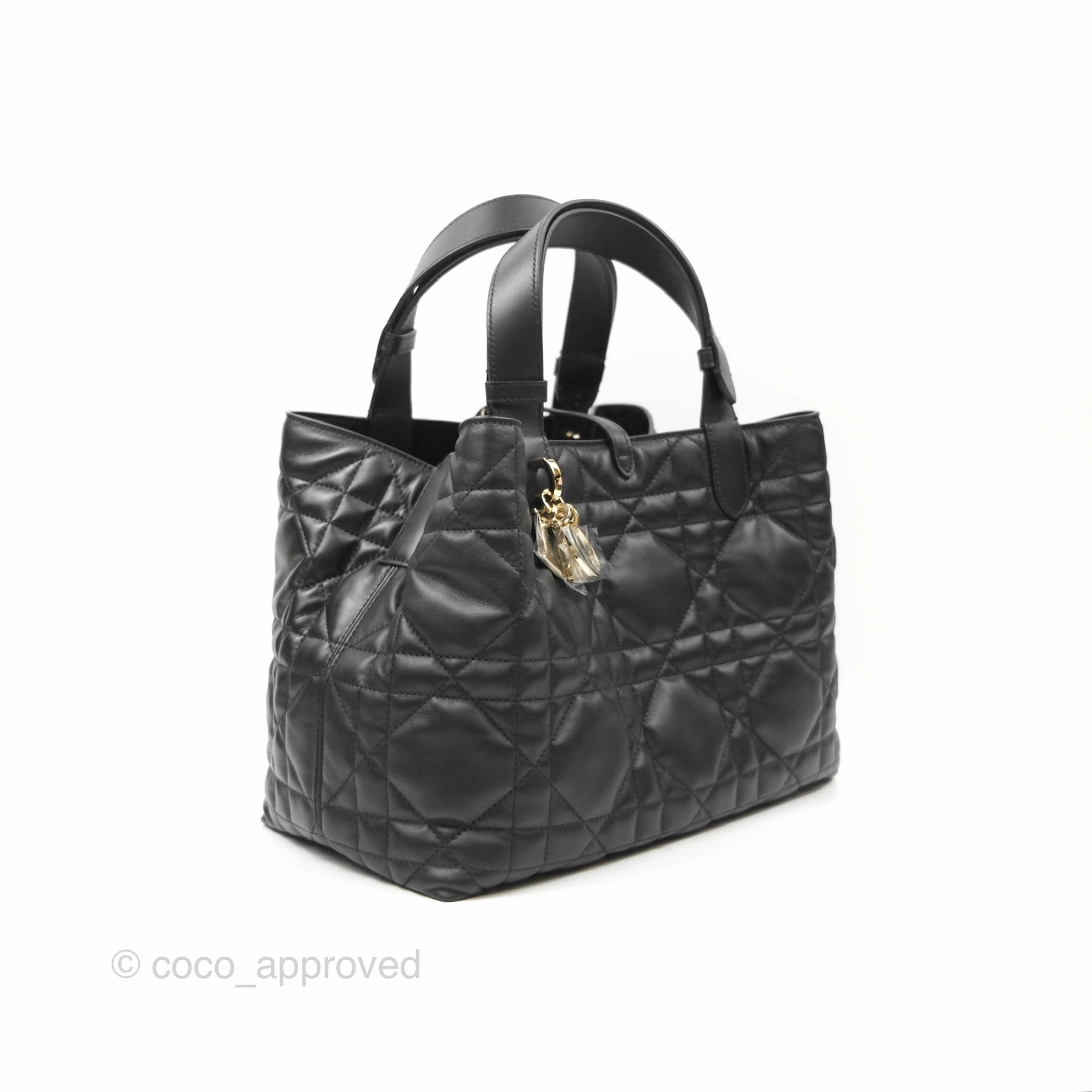 Dior Medium Toujours Bag Black Macrocannage Calfskin