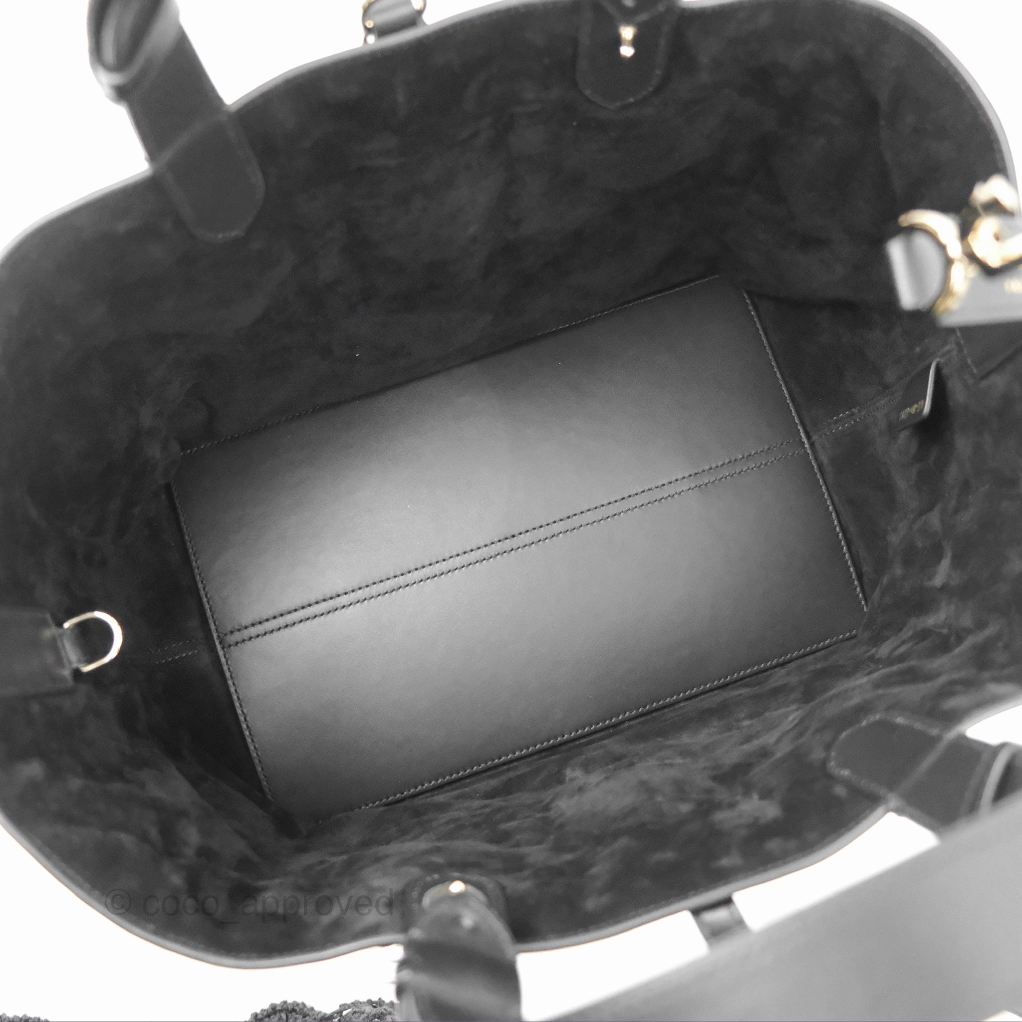 Dior Medium Toujours Bag Black Macrocannage Calfskin
