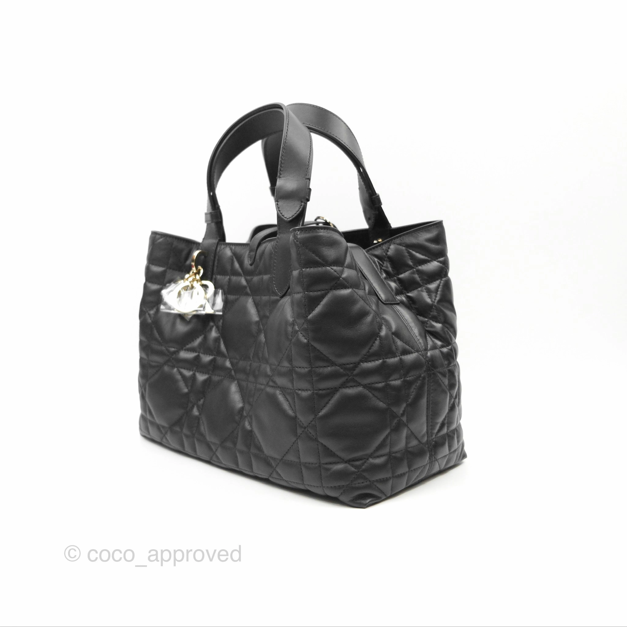 Dior Medium Toujours Bag Black Macrocannage Calfskin