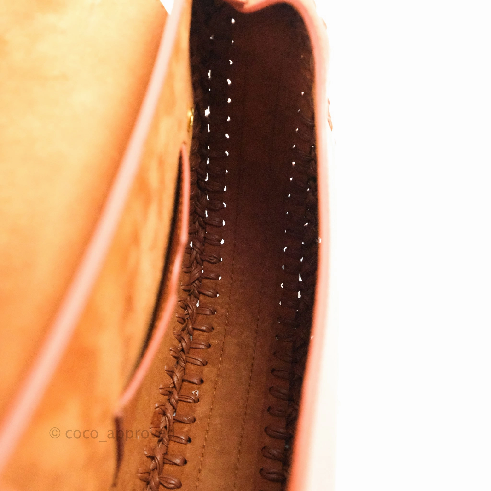 Dior Medium Whipstitched Bobby Bag Brown Grained Calfskin Gold Hardware