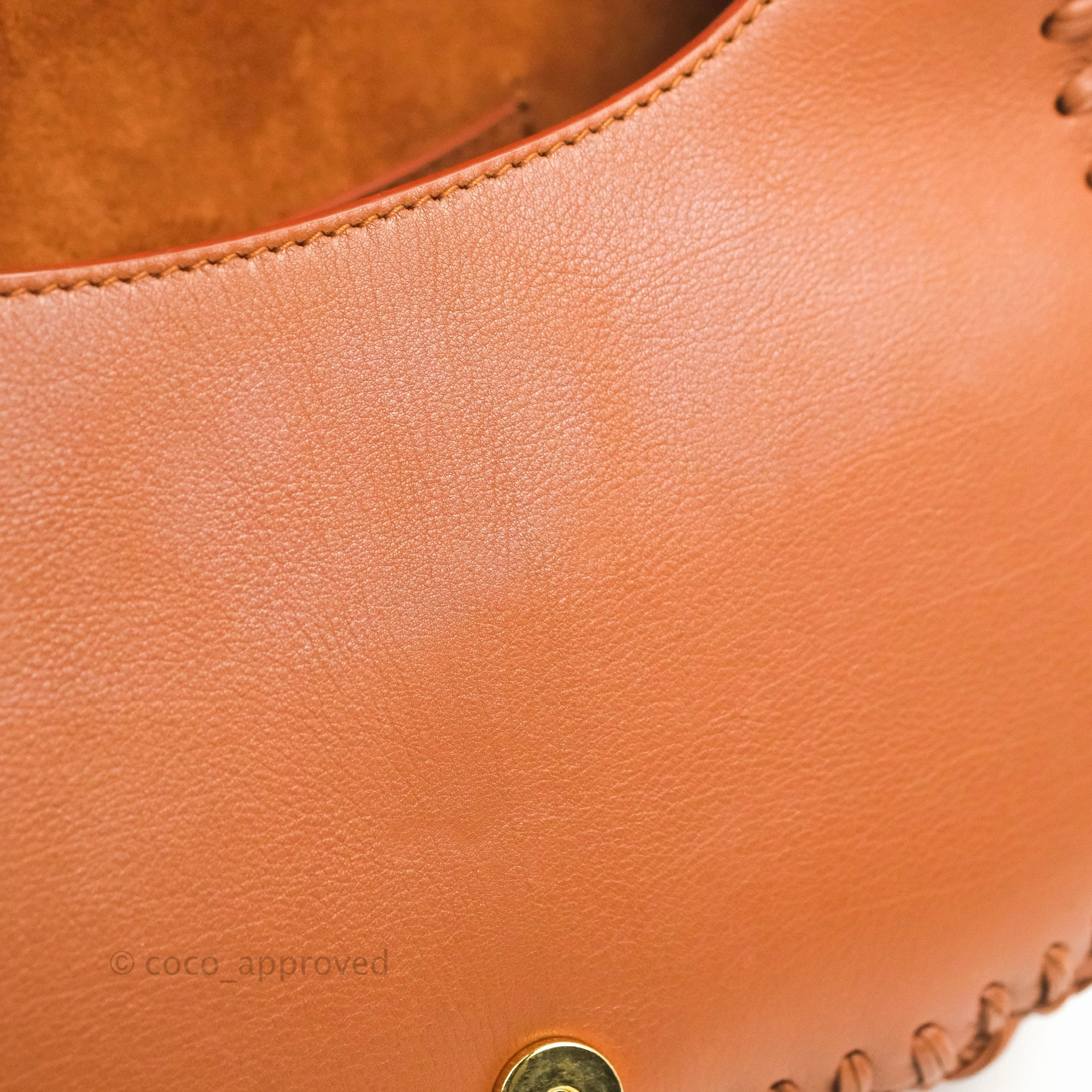 Dior Medium Whipstitched Bobby Bag Brown Grained Calfskin Gold Hardware