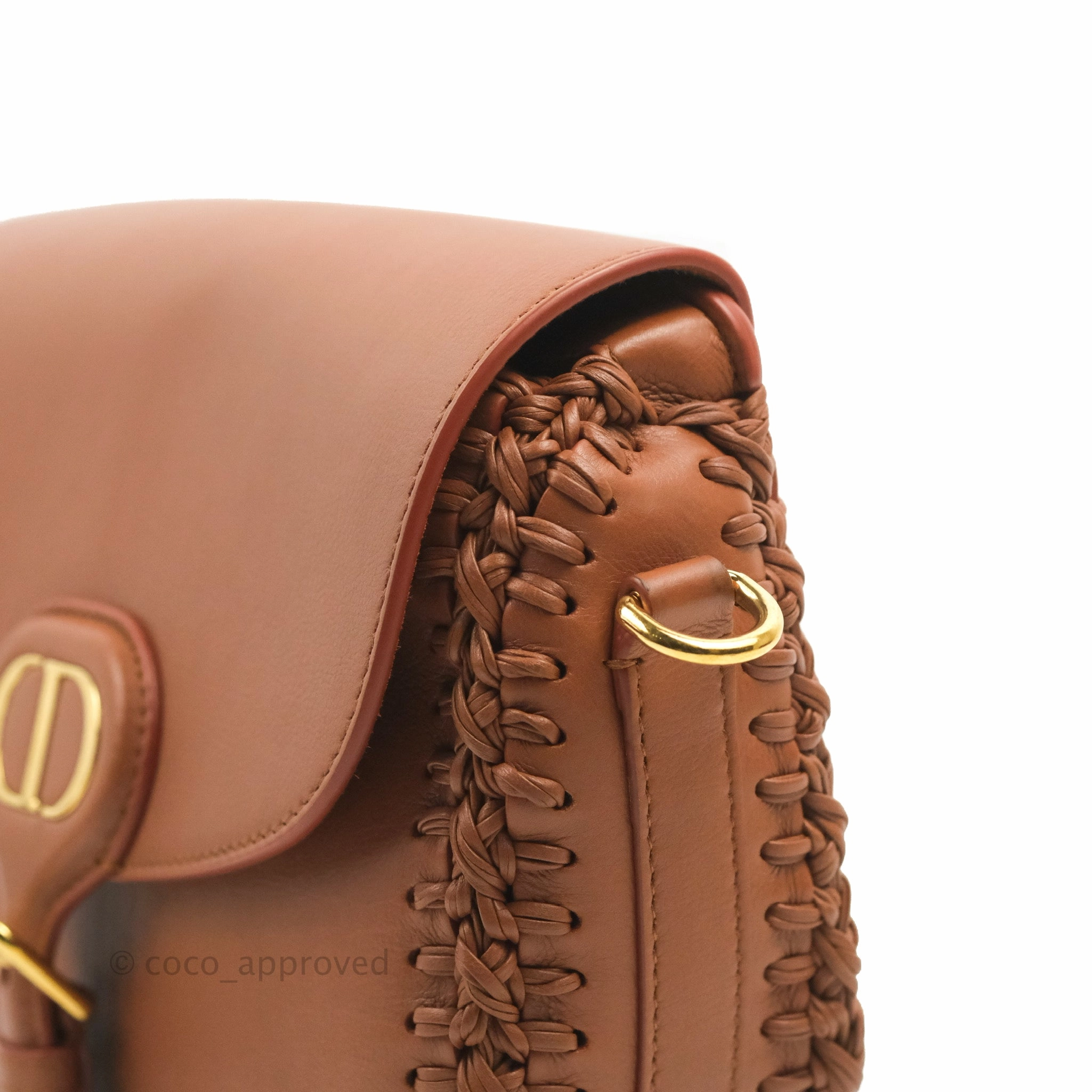 Dior Medium Whipstitched Bobby Bag Brown Grained Calfskin Gold Hardware