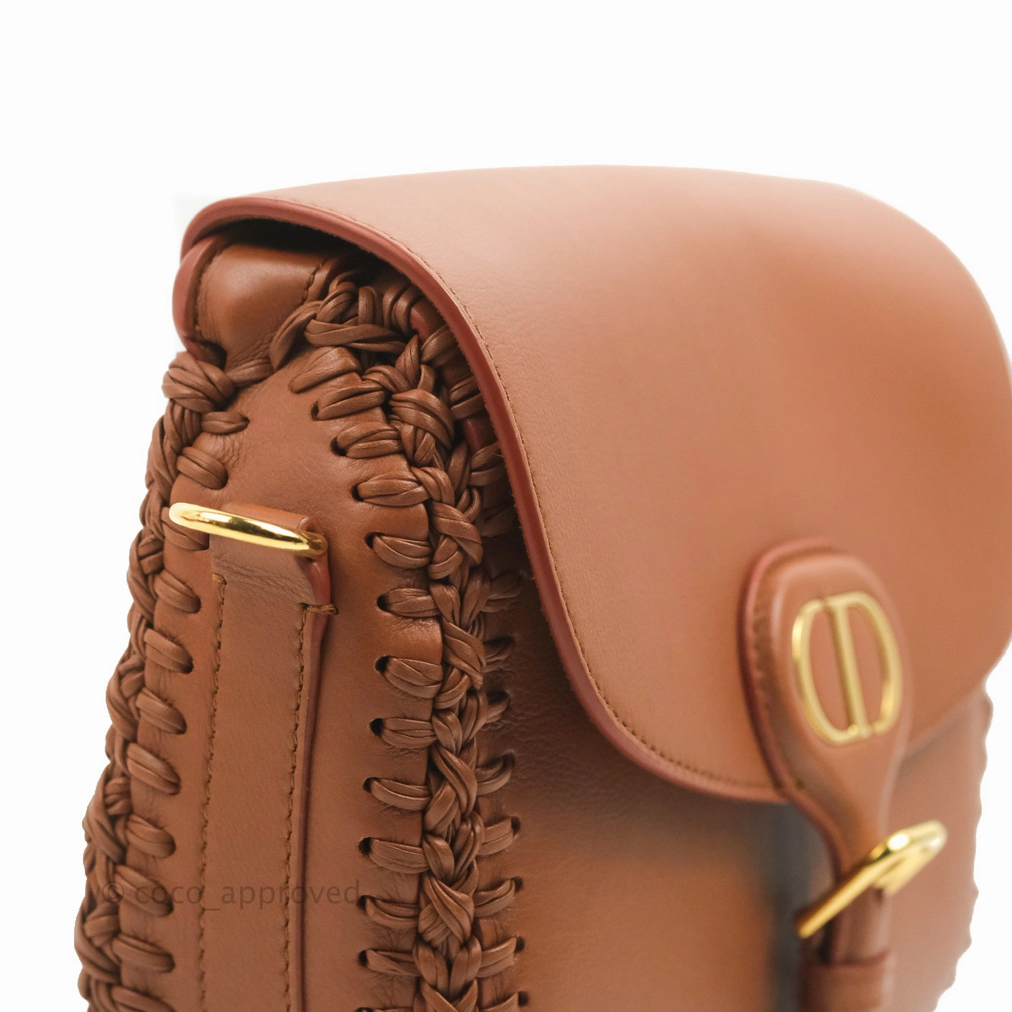 Dior Medium Whipstitched Bobby Bag Brown Grained Calfskin Gold Hardware