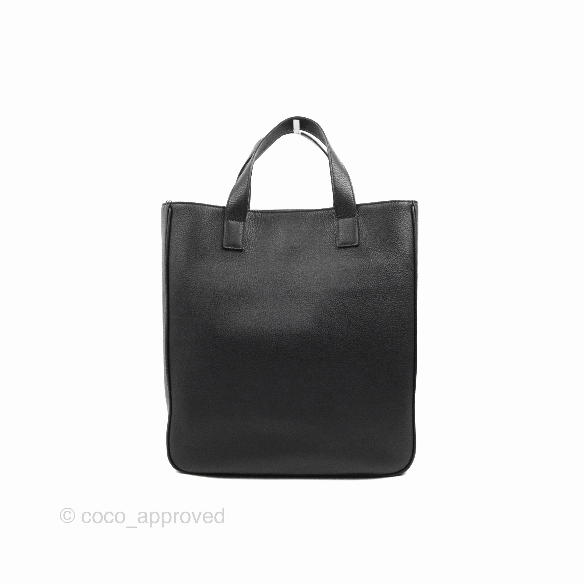 Dior Men's Saddle Tote Bag with Shoulder Strap Black Grained Leather