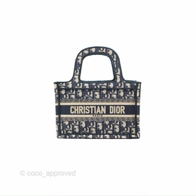 Dior Mini Book Tote Blue Oblique Canvas