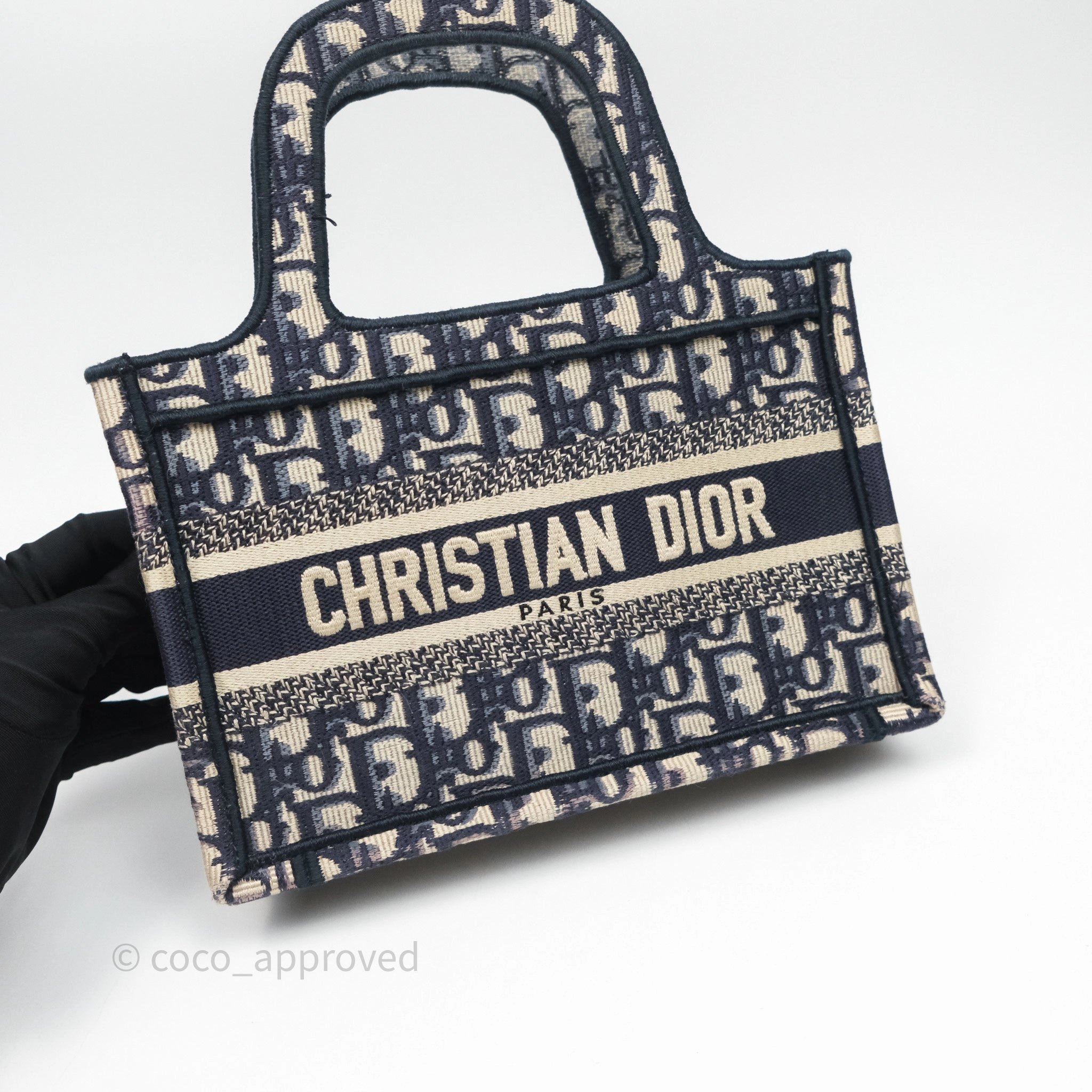 Dior Mini Book Tote Blue Oblique Canvas