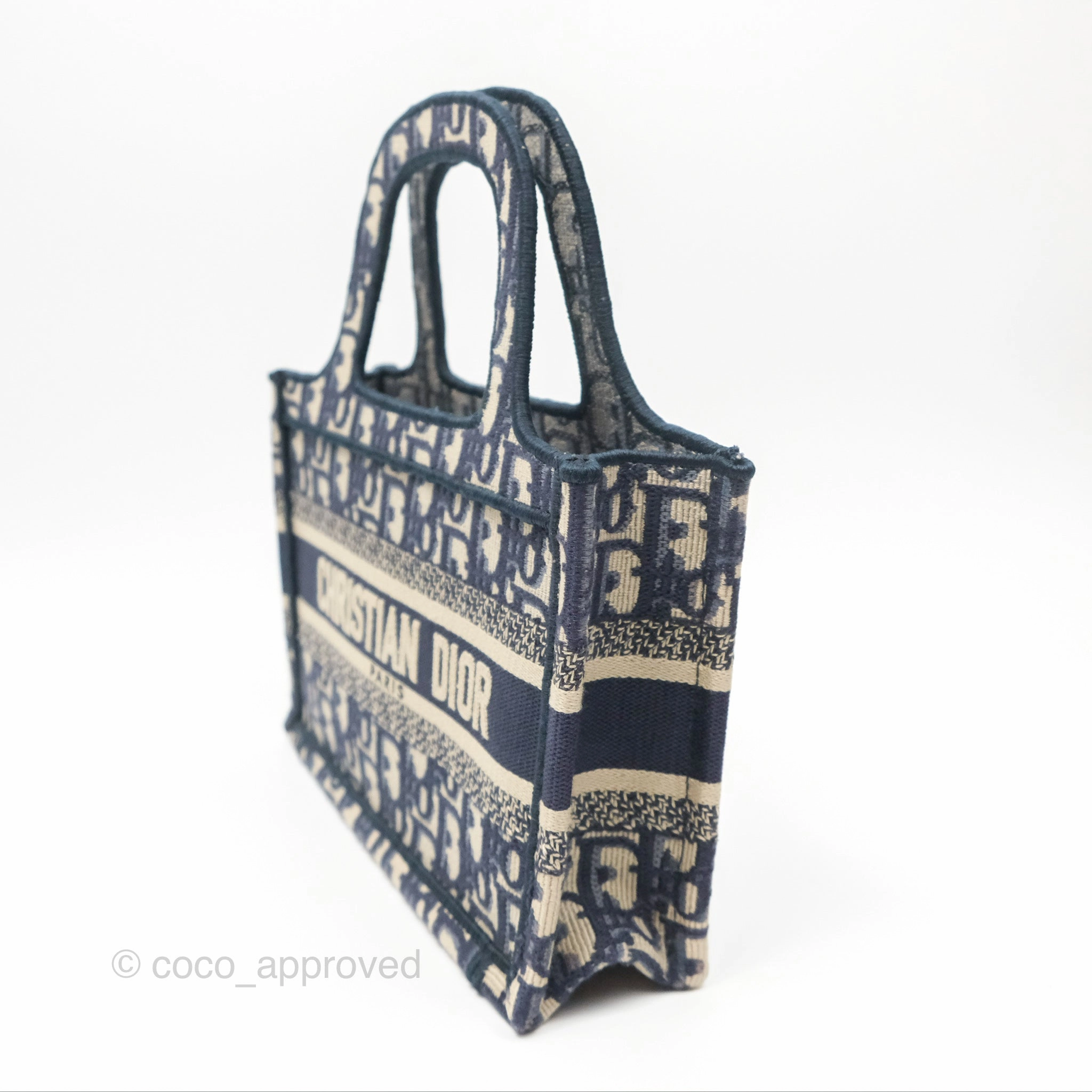 Dior Mini Book Tote Blue Oblique Canvas