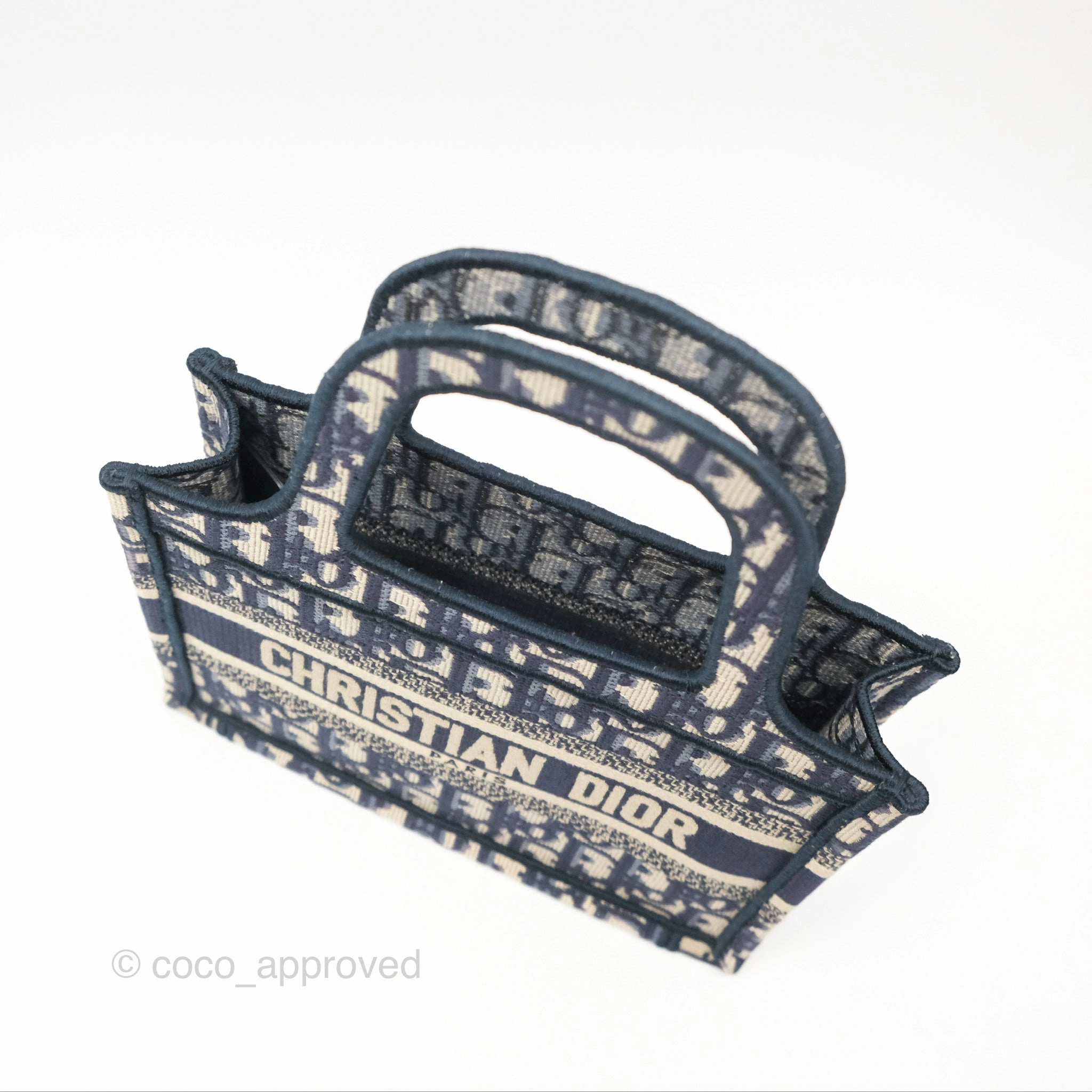 Dior Mini Book Tote Blue Oblique Canvas