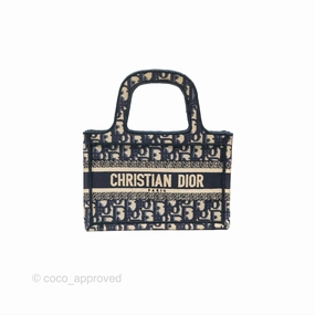 Dior Mini Book Tote Blue Oblique Canvas