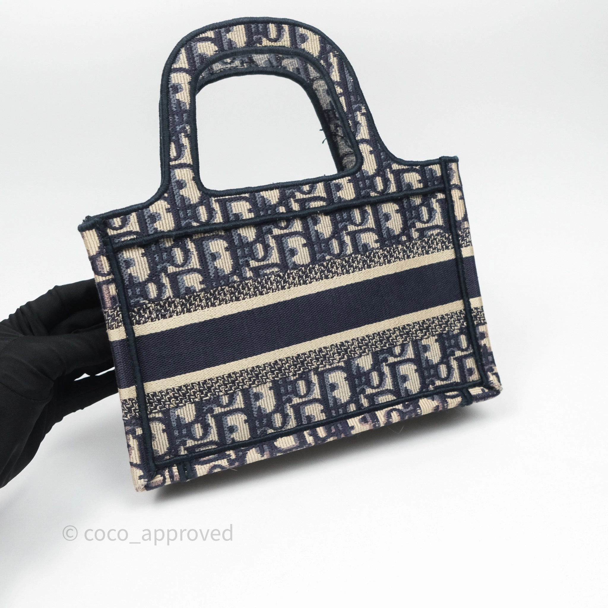 Dior Mini Book Tote Blue Oblique Canvas