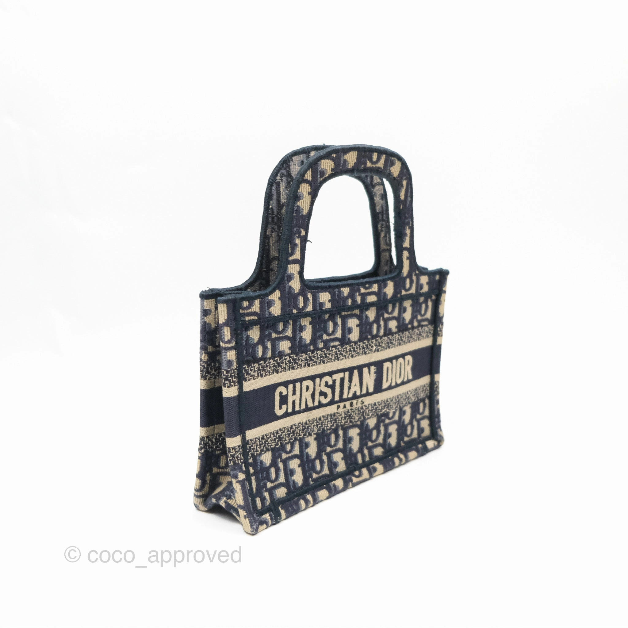 Dior Mini Book Tote Blue Oblique Canvas