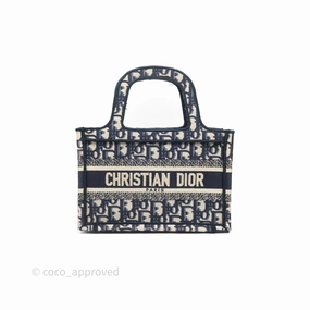 Dior Mini Book Tote Blue Oblique Canvas