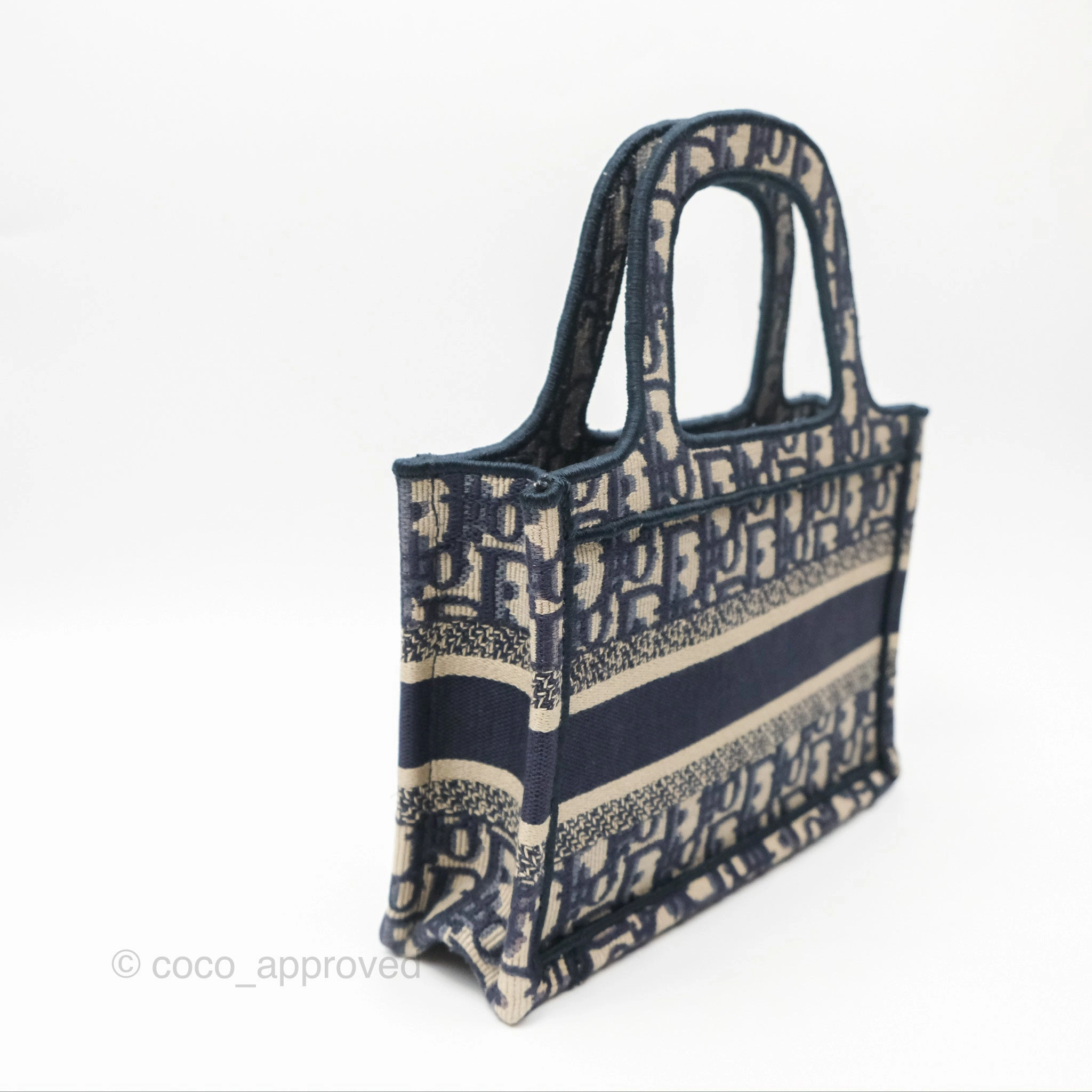 Dior Mini Book Tote Blue Oblique Canvas