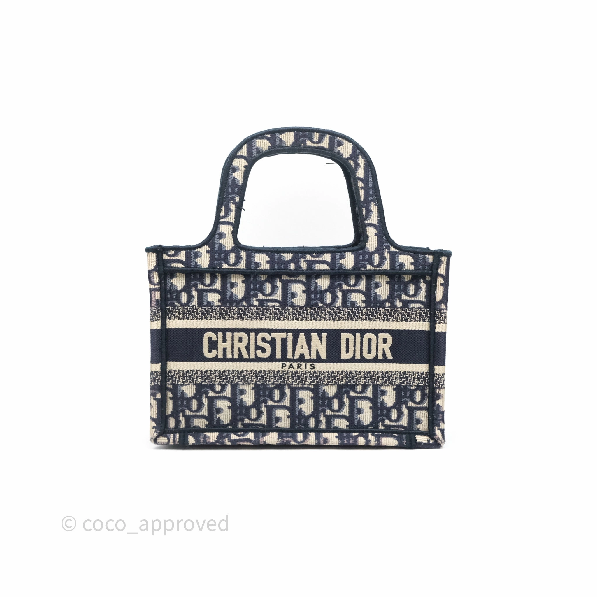 Dior Mini Book Tote Blue Oblique Canvas