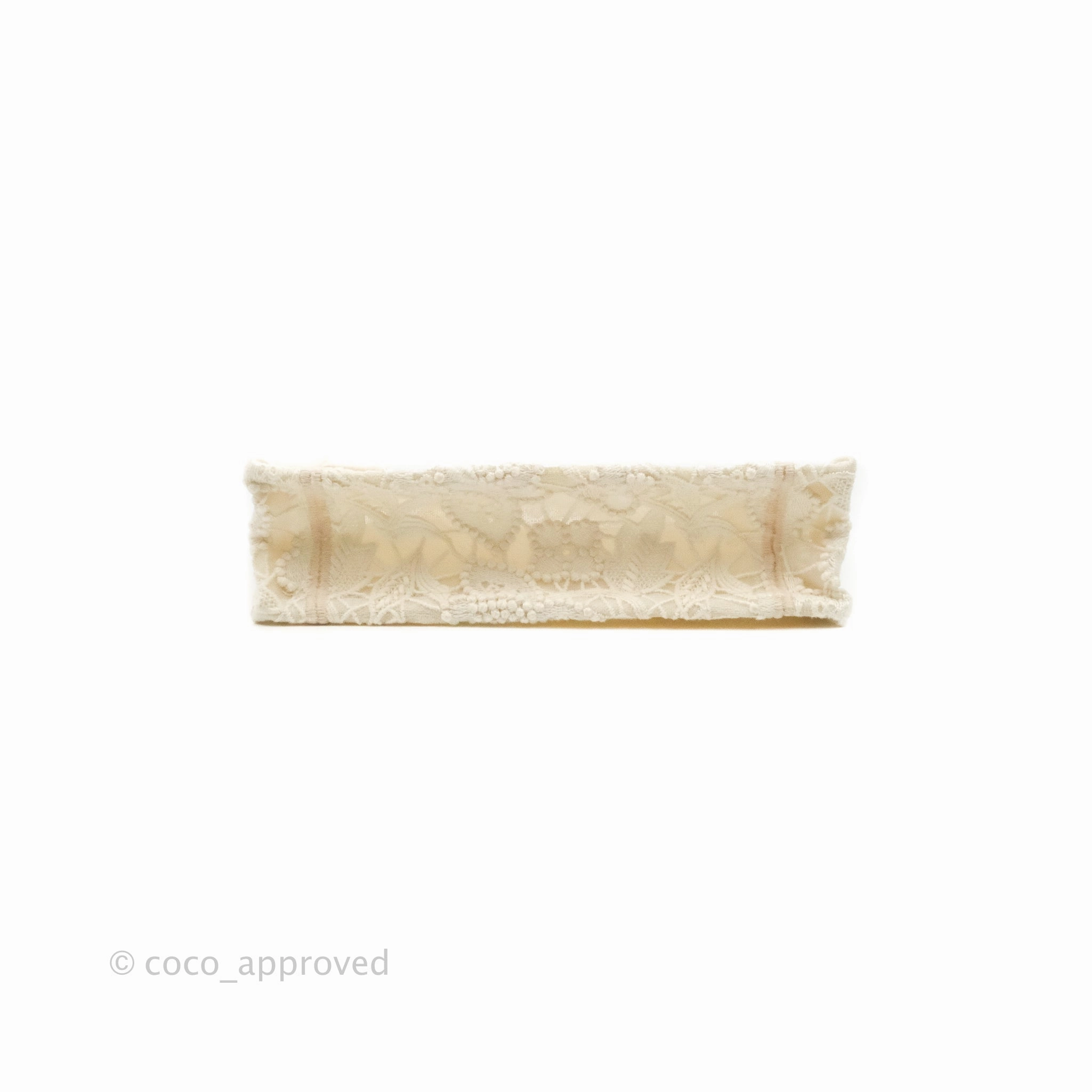Dior Mini Book Tote Natural Macram-Effect Embroidery