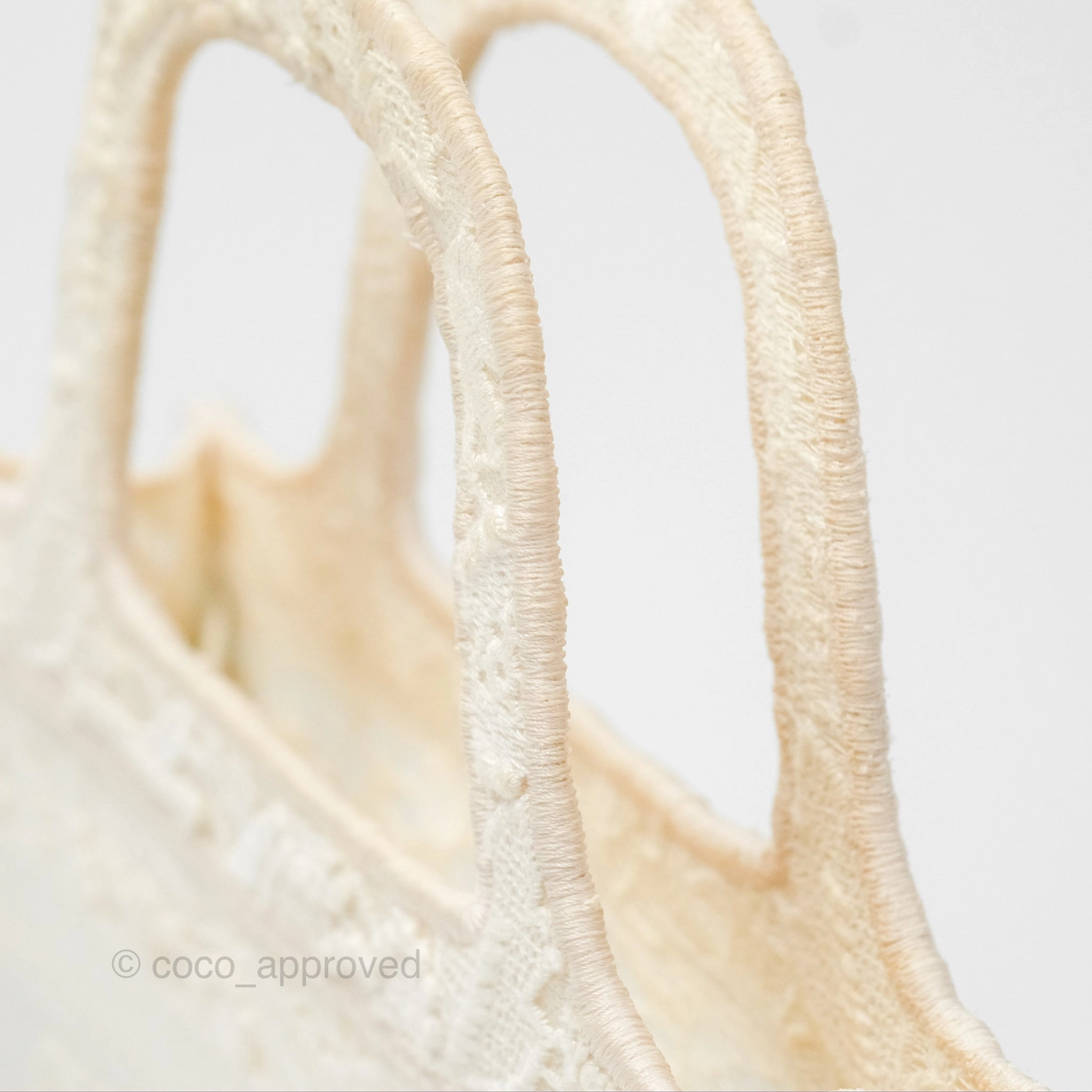 Dior Mini Book Tote Natural Macram-Effect Embroidery
