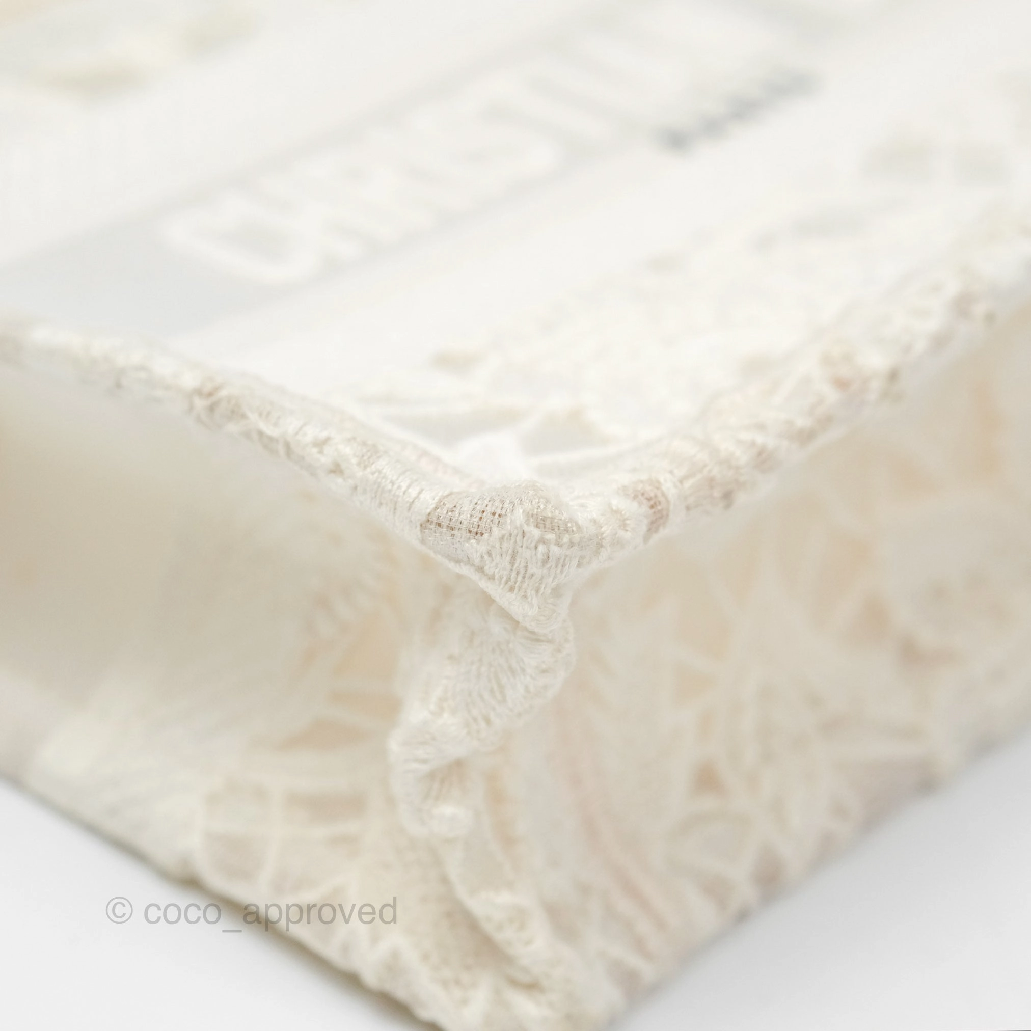 Dior Mini Book Tote Natural Macram-Effect Embroidery