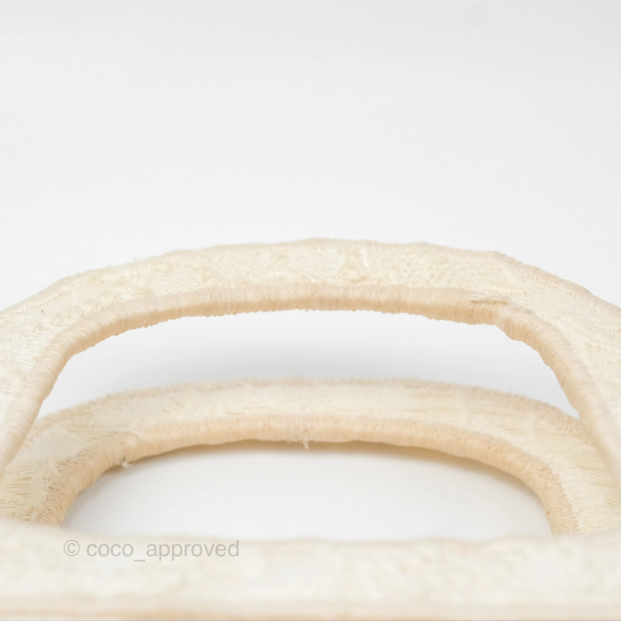 Dior Mini Book Tote Natural Macram-Effect Embroidery