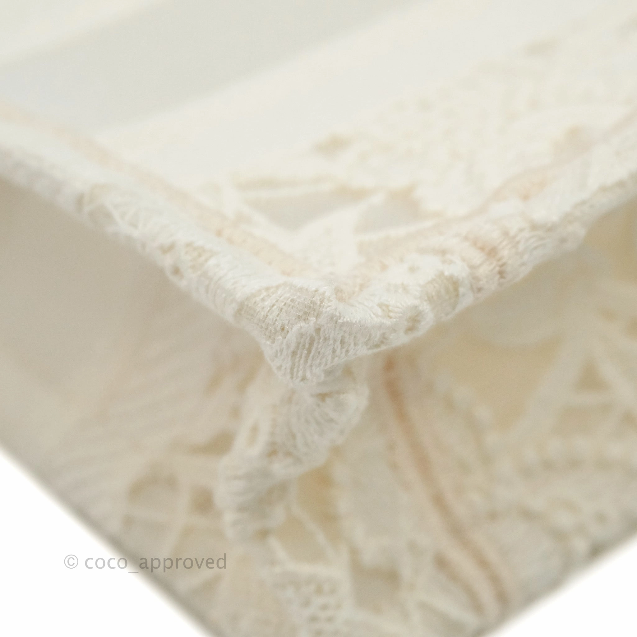 Dior Mini Book Tote Natural Macram-Effect Embroidery