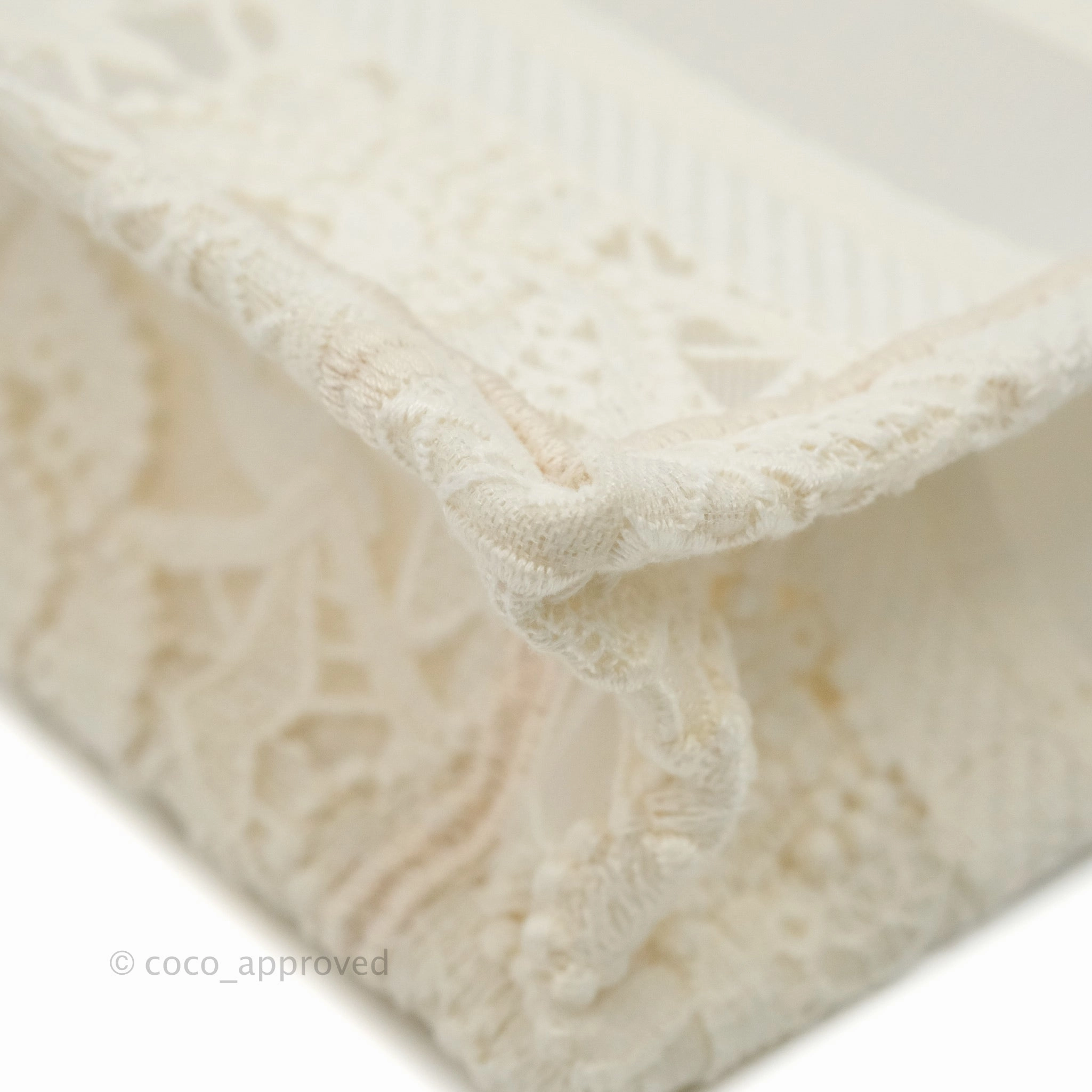 Dior Mini Book Tote Natural Macram-Effect Embroidery