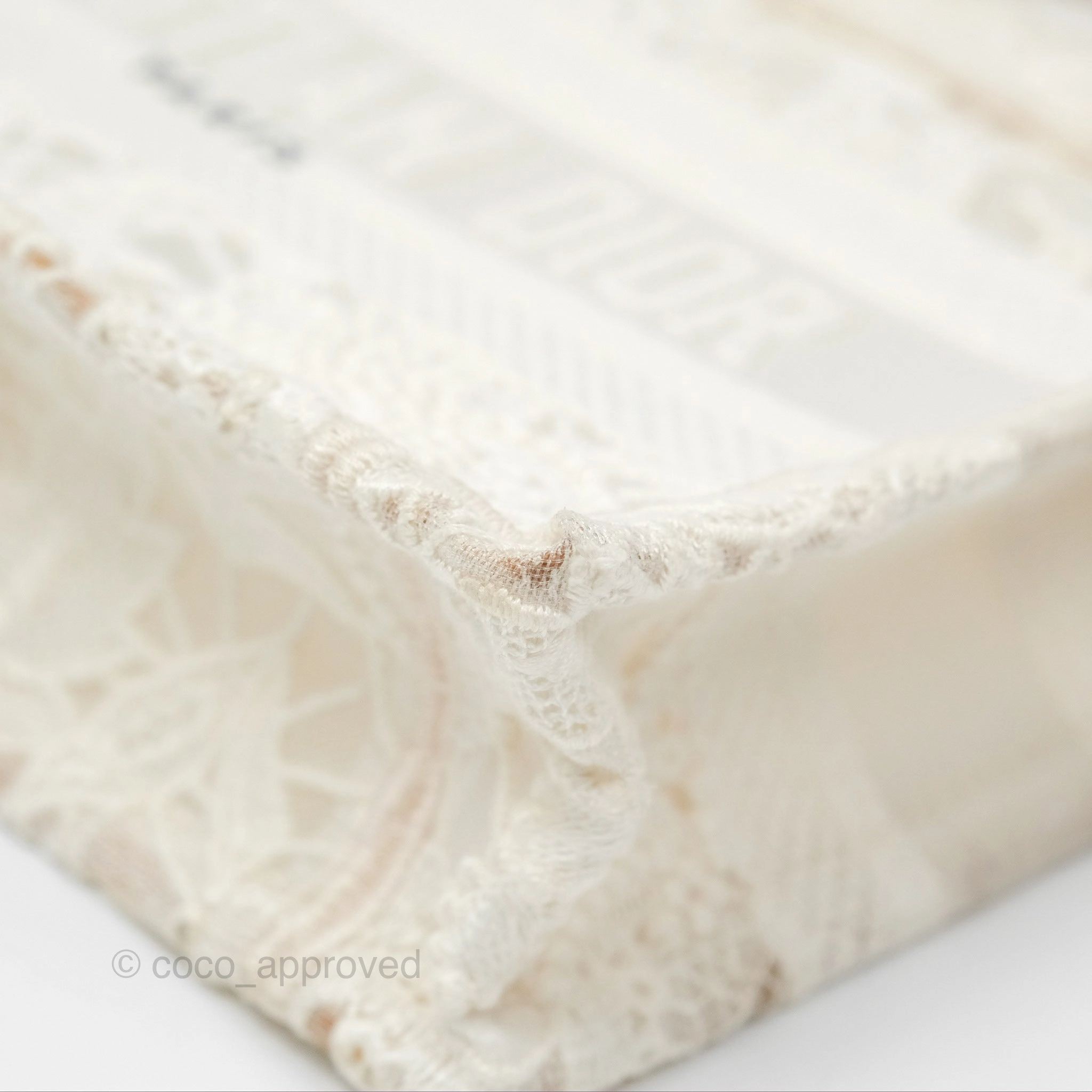 Dior Mini Book Tote Natural Macram-Effect Embroidery