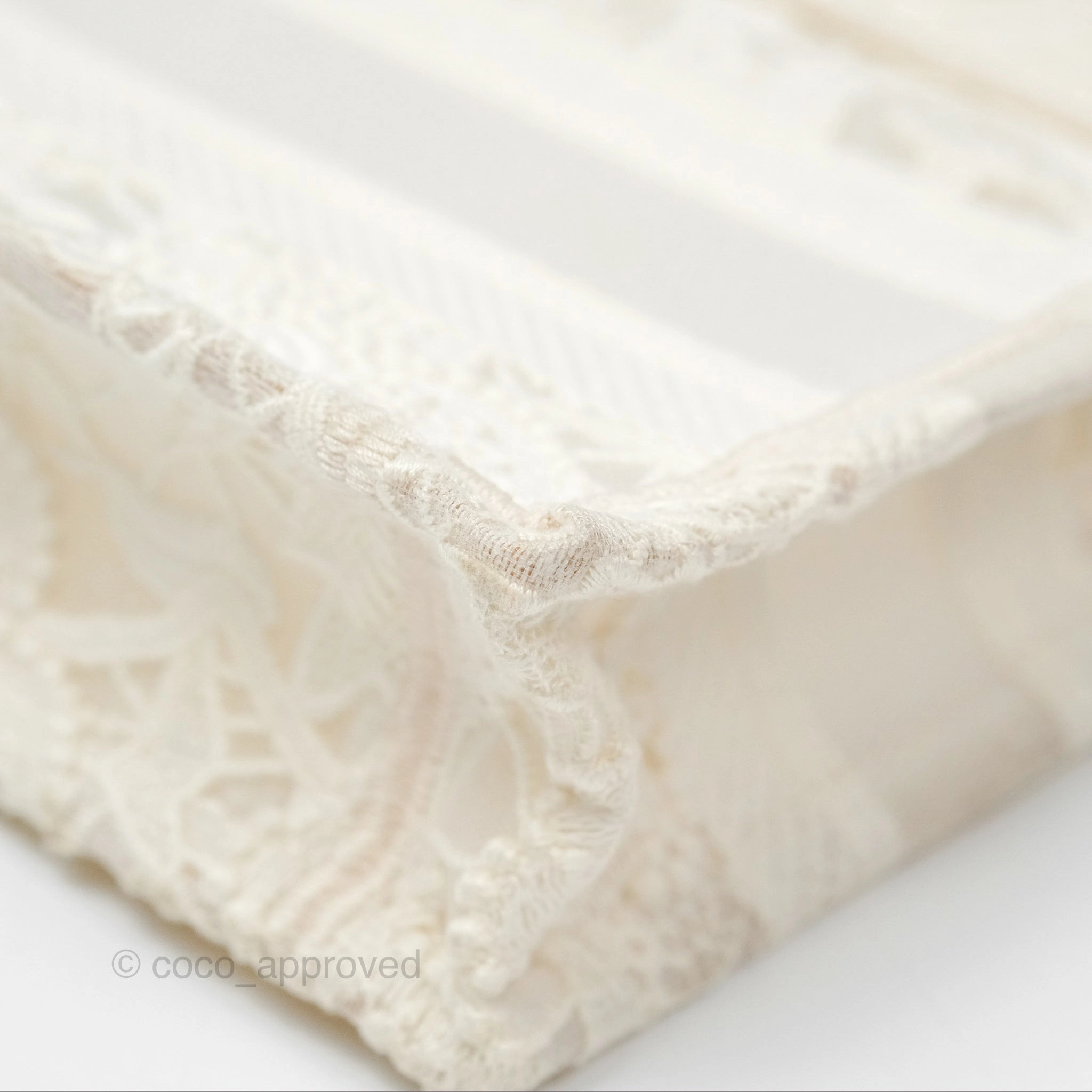 Dior Mini Book Tote Natural Macram-Effect Embroidery