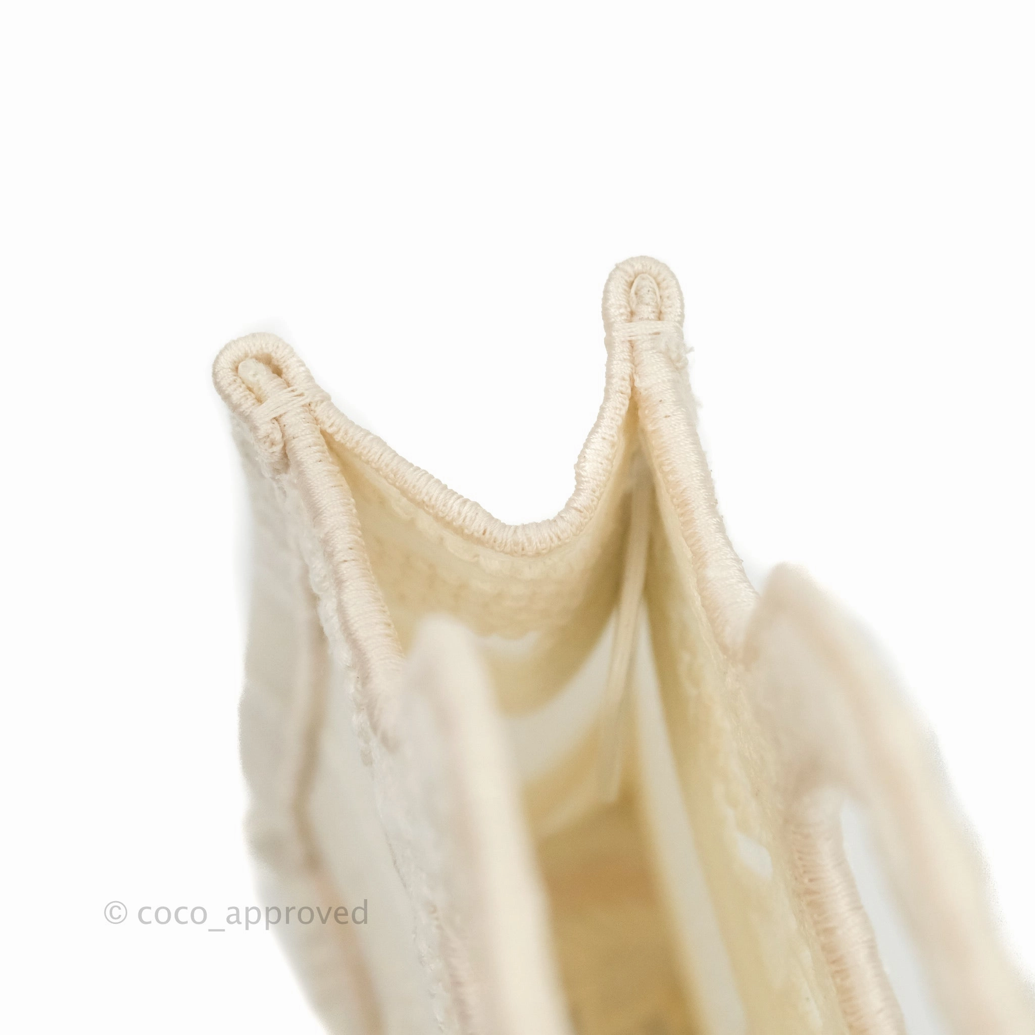 Dior Mini Book Tote Natural Macram-Effect Embroidery