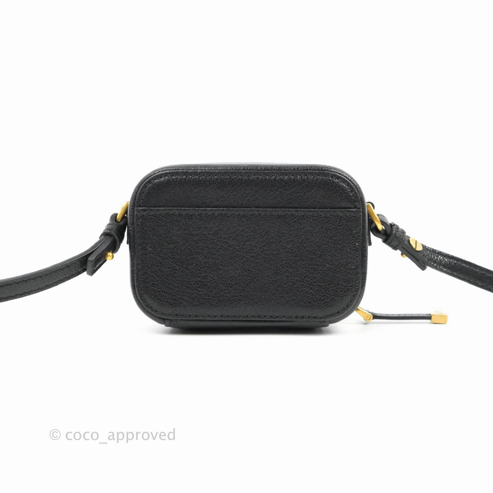 Dior Mini Saddle Shoulder Strap Pouch Black Goatskin