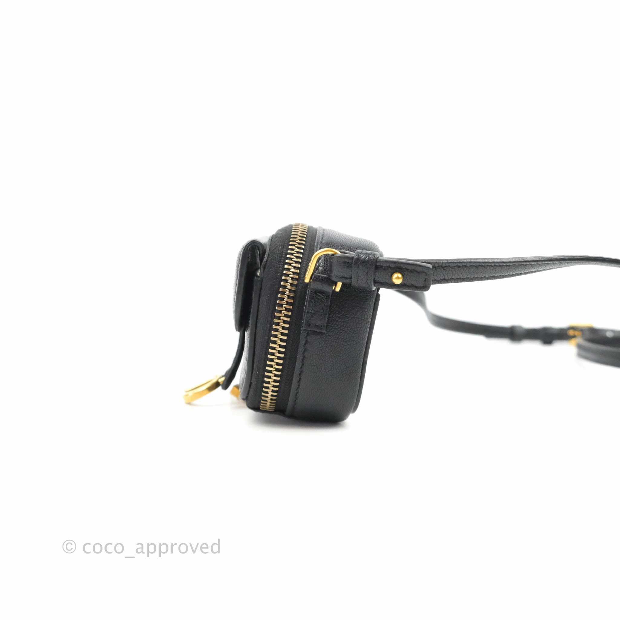 Dior Mini Saddle Shoulder Strap Pouch Black Goatskin